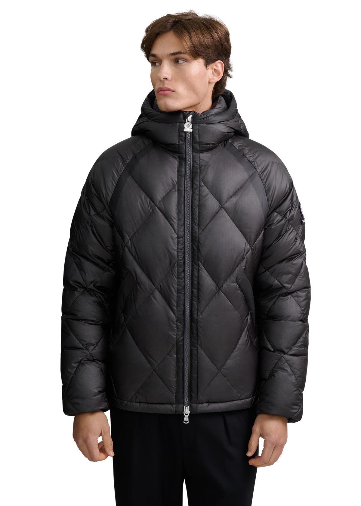 Diamond Quilted Down Jacket - Anthracite