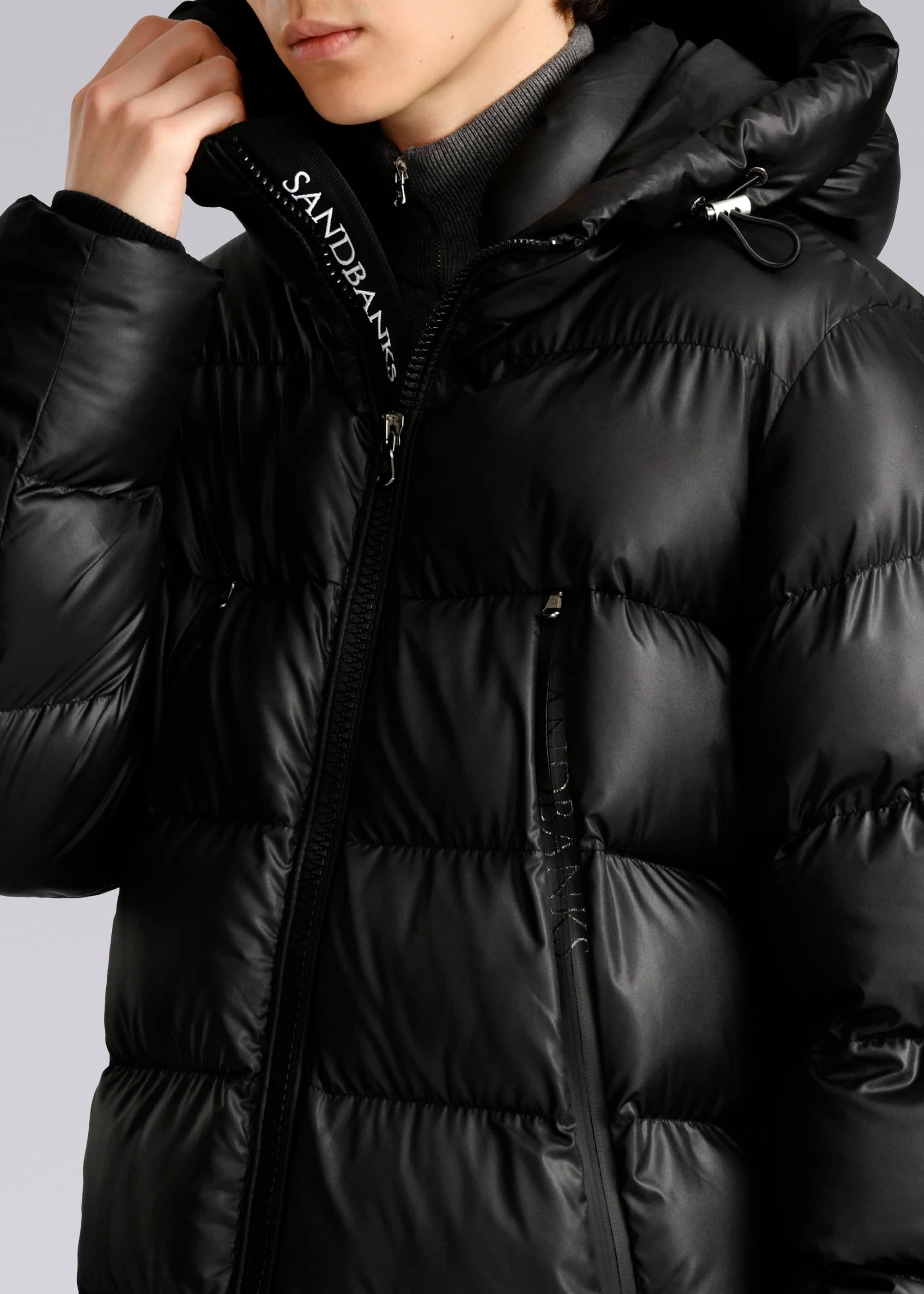 Sandbanks Ravine Mid Puffer Jacket - Black - Sandbanks