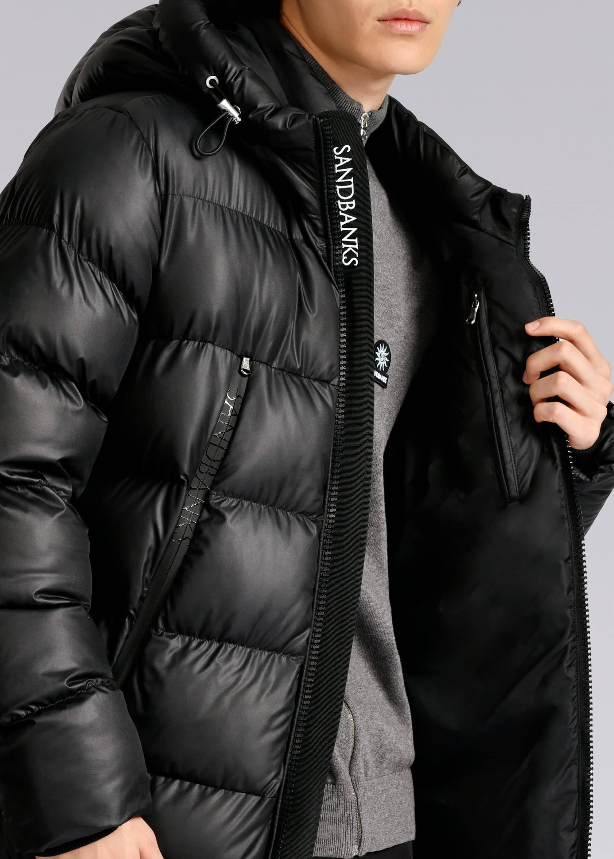 Sandbanks Ravine Mid Puffer Jacket - Black - Sandbanks