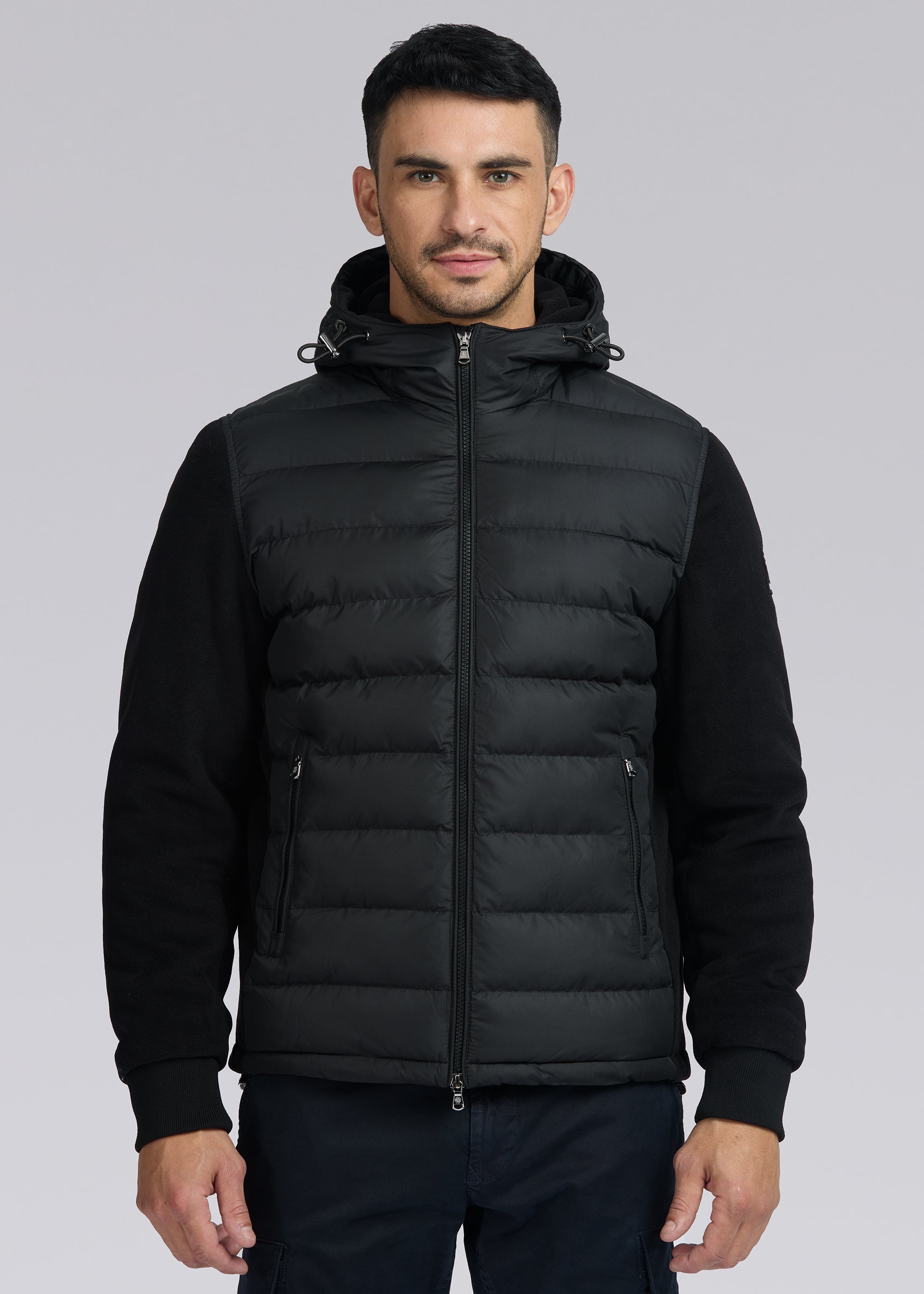 Sandbanks Outlander Polar Fleece Hooded Hybrid Jacket - Black - Sandbanks