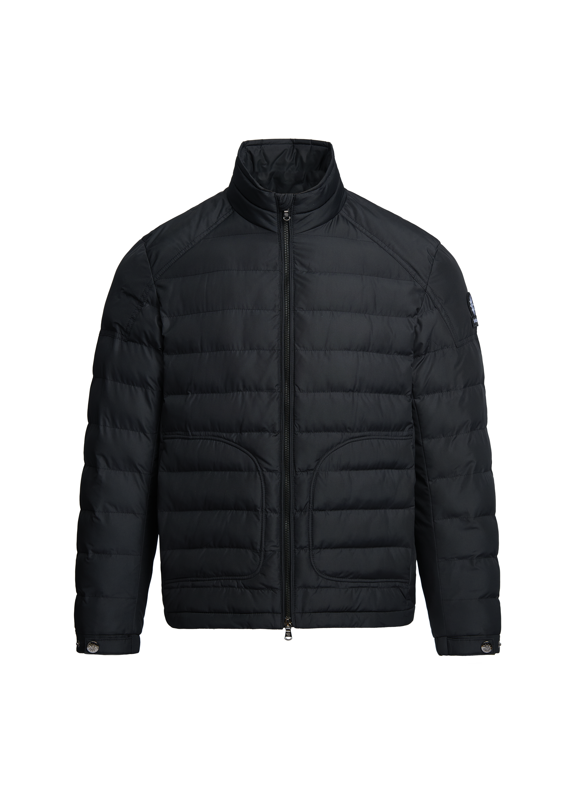 Sandbanks Racer Biker Micro Puffer Jacket - Black