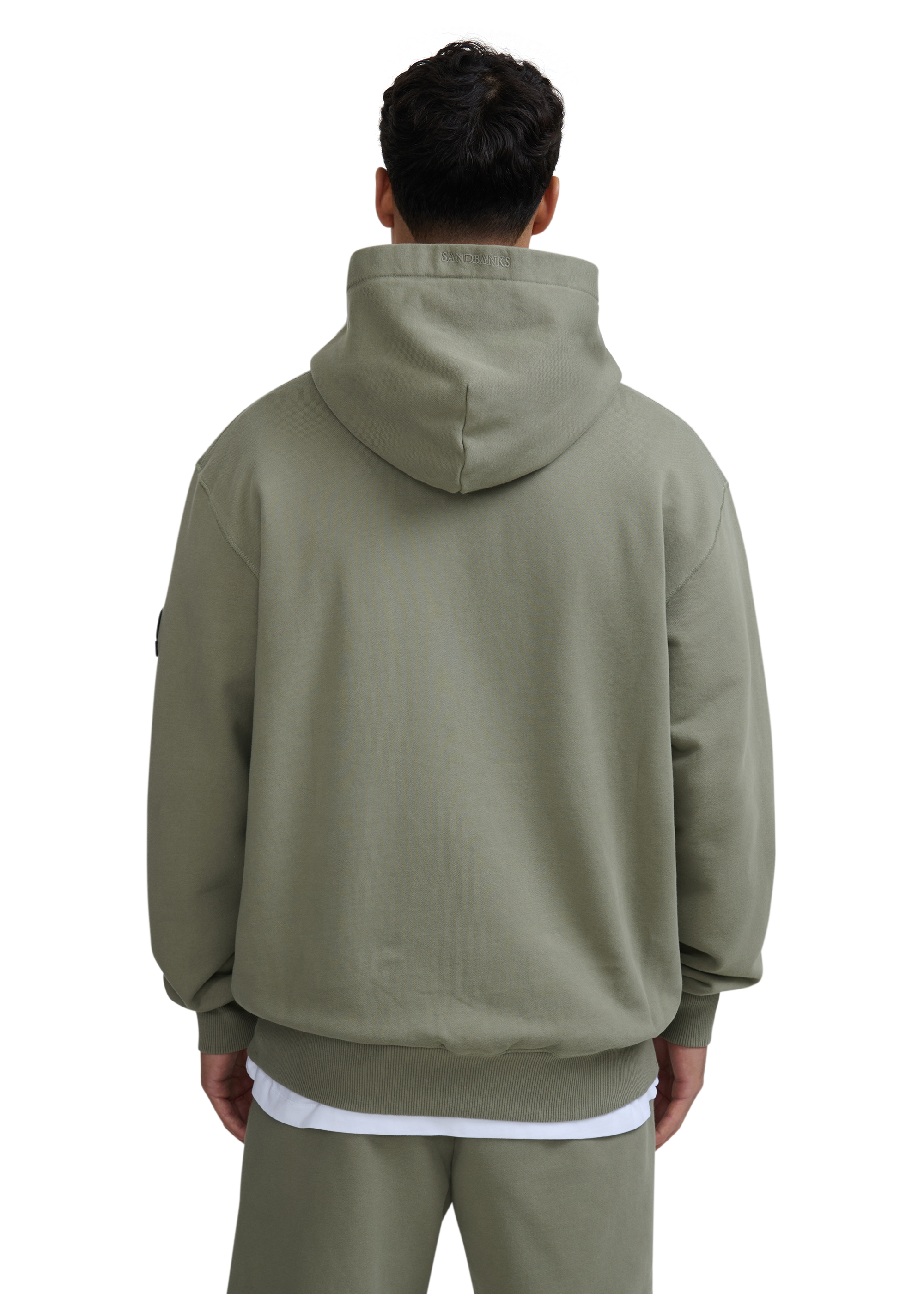Sandbanks Badge Logo Hoodie - Army