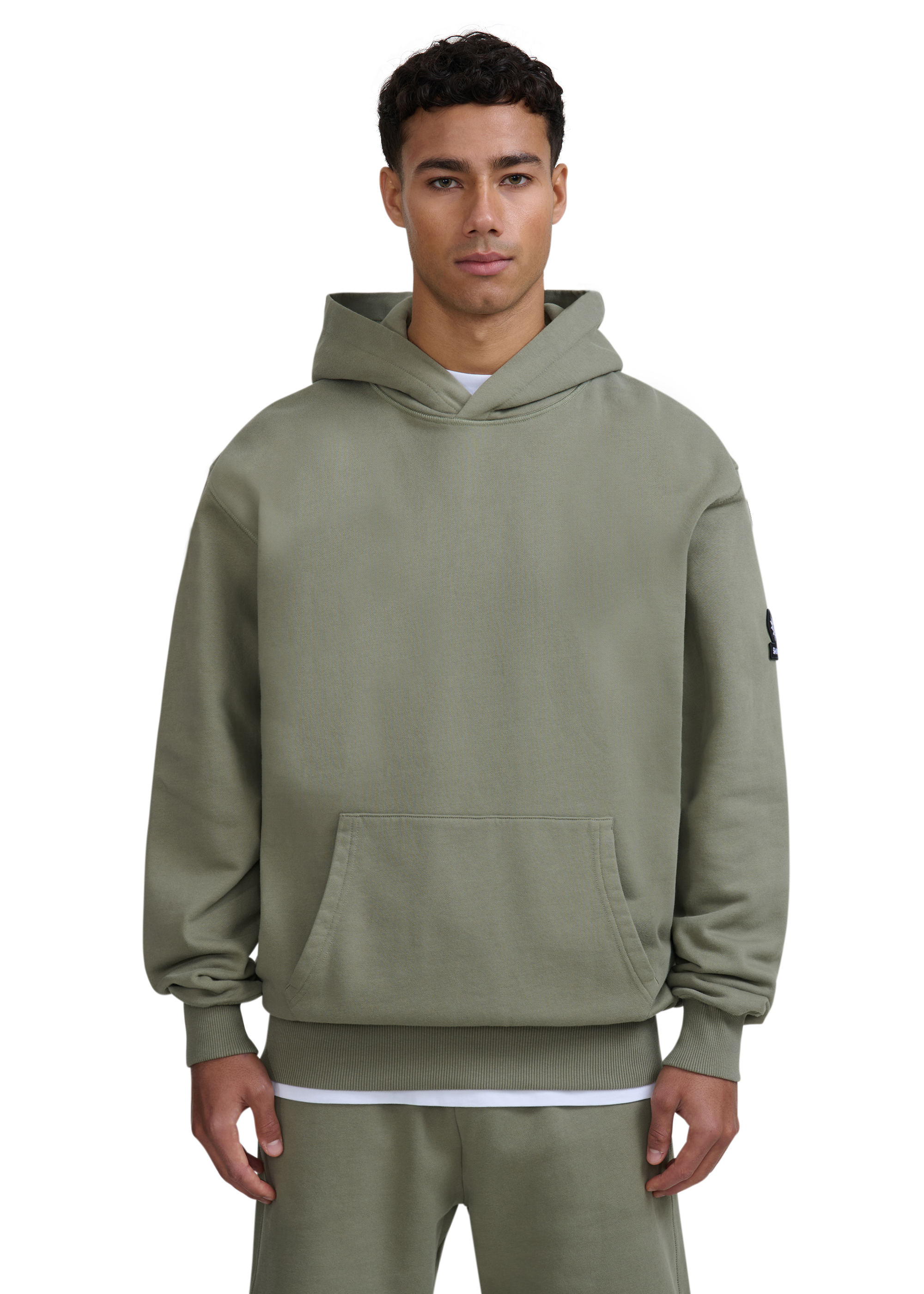 Sandbanks Badge Logo Hoodie - Army
