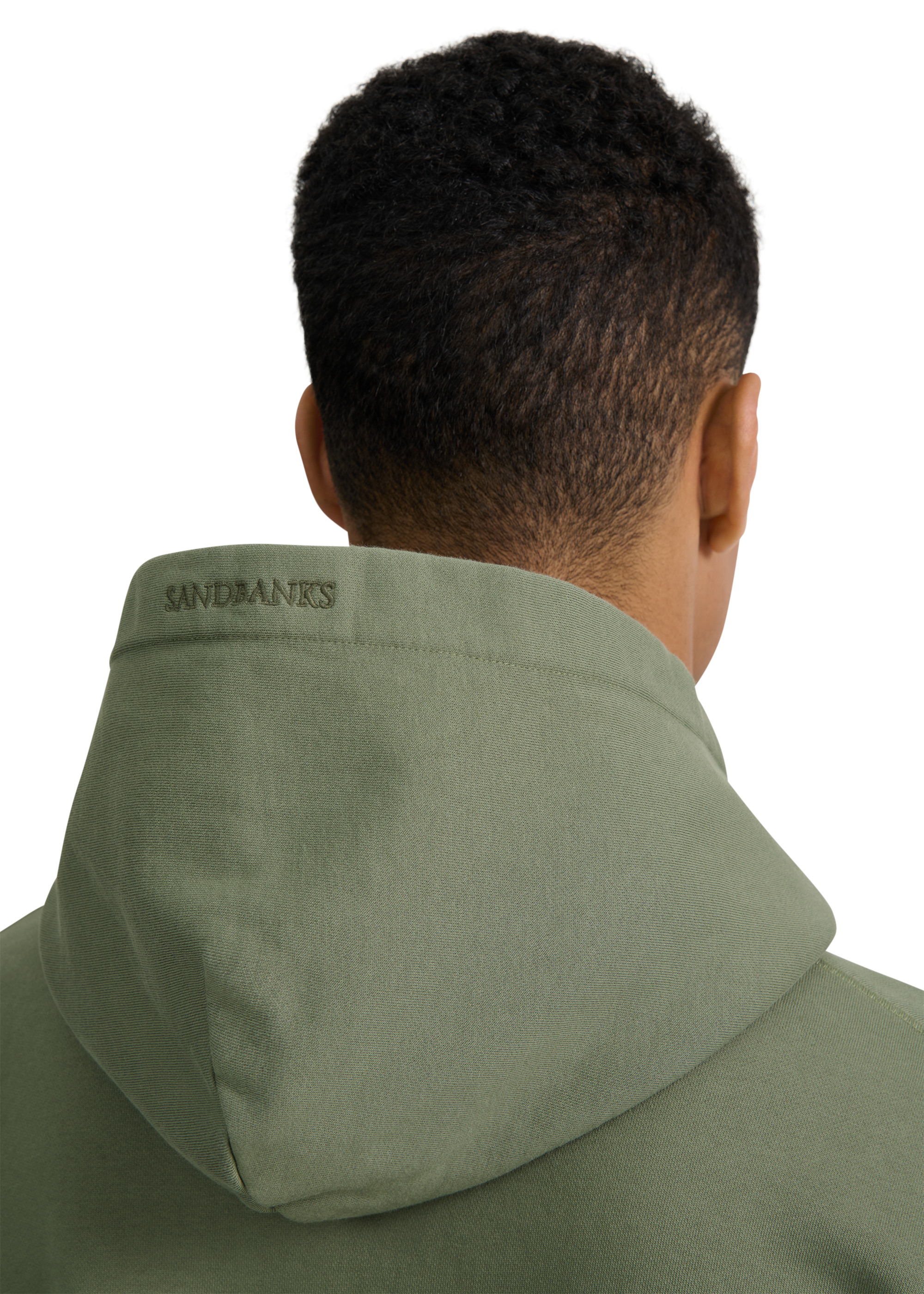 Sandbanks Badge Logo Hoodie - Olive
