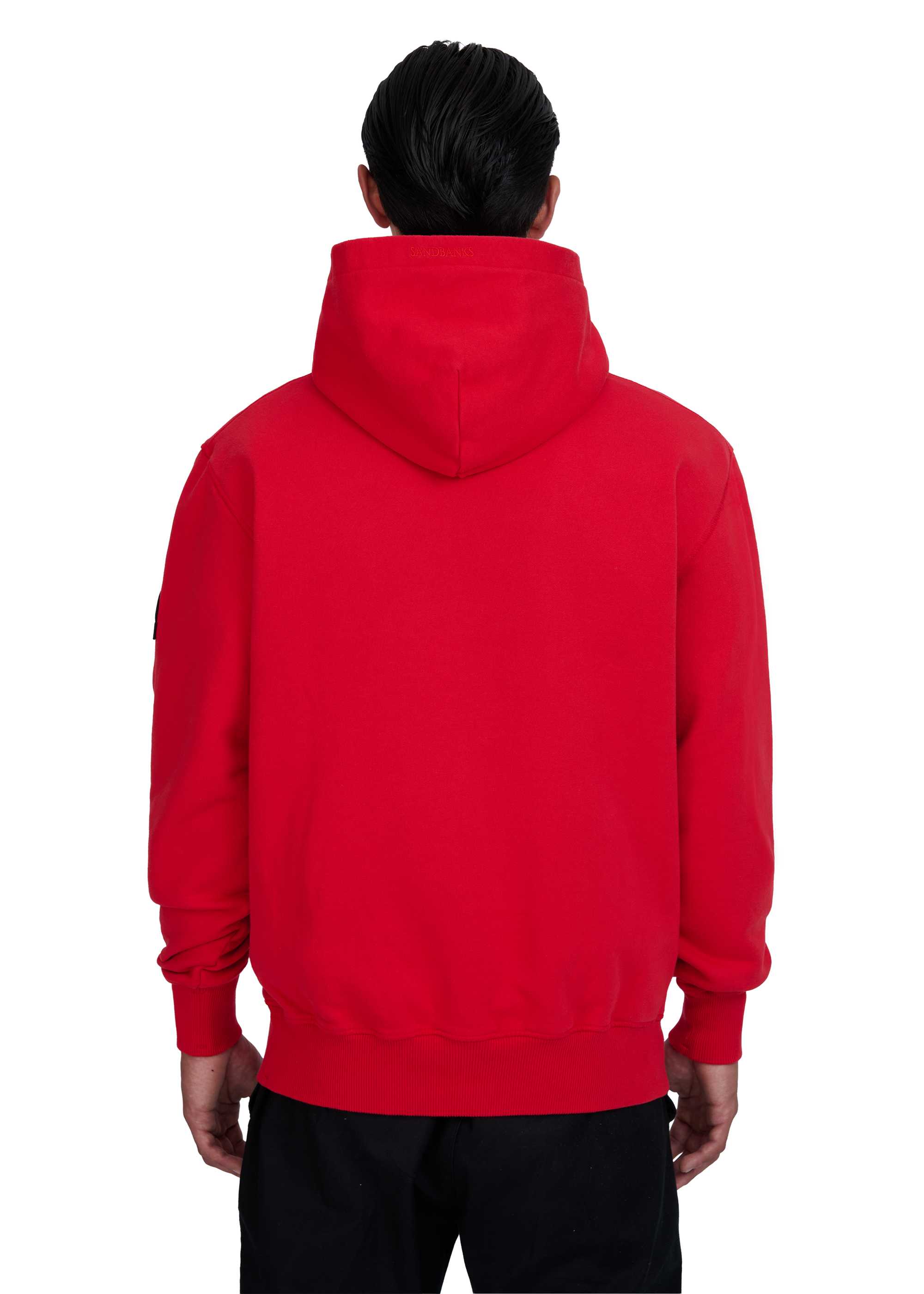 Sandbanks Badge Logo Hoodie - Red