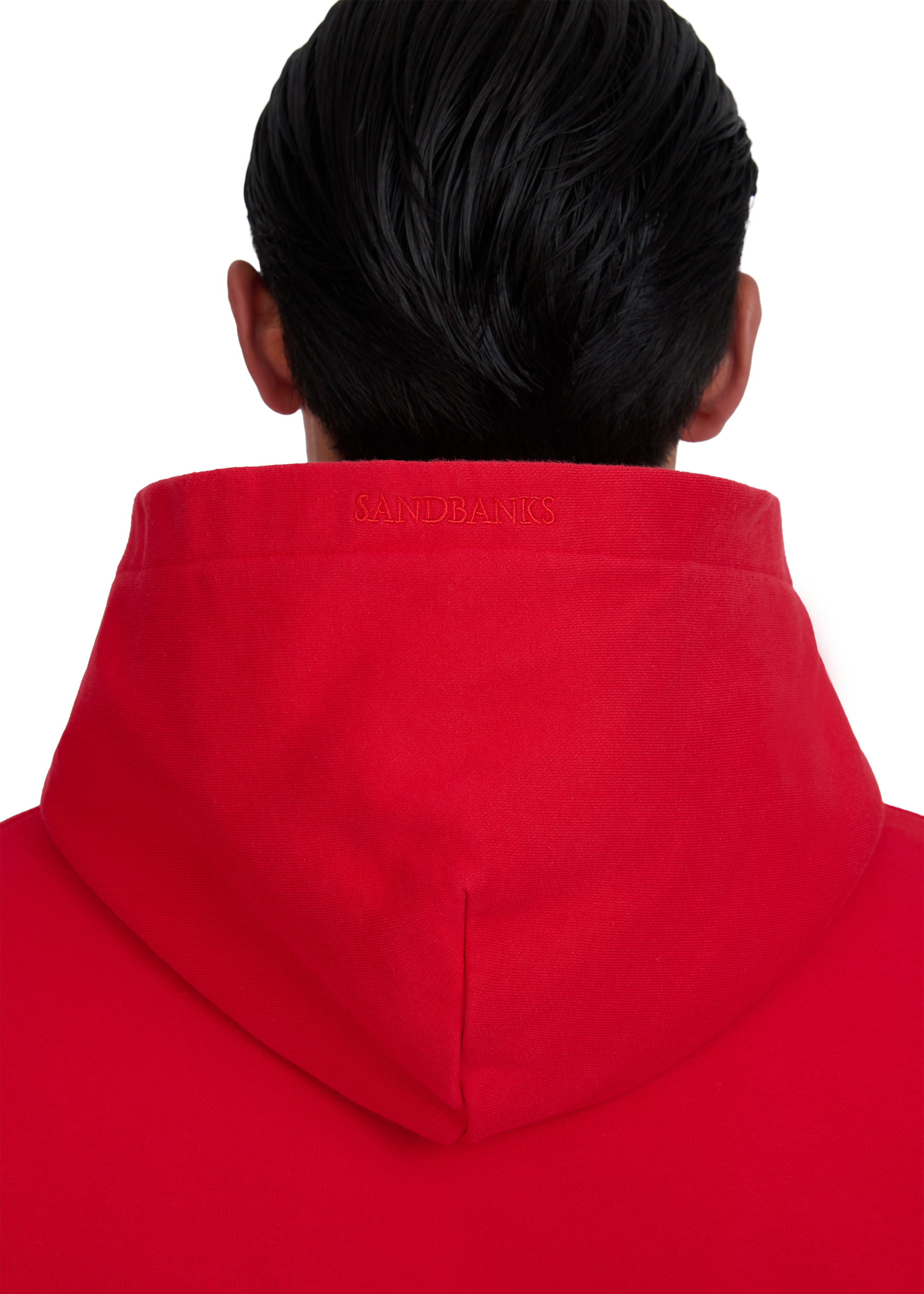 Sandbanks Badge Logo Hoodie - Red