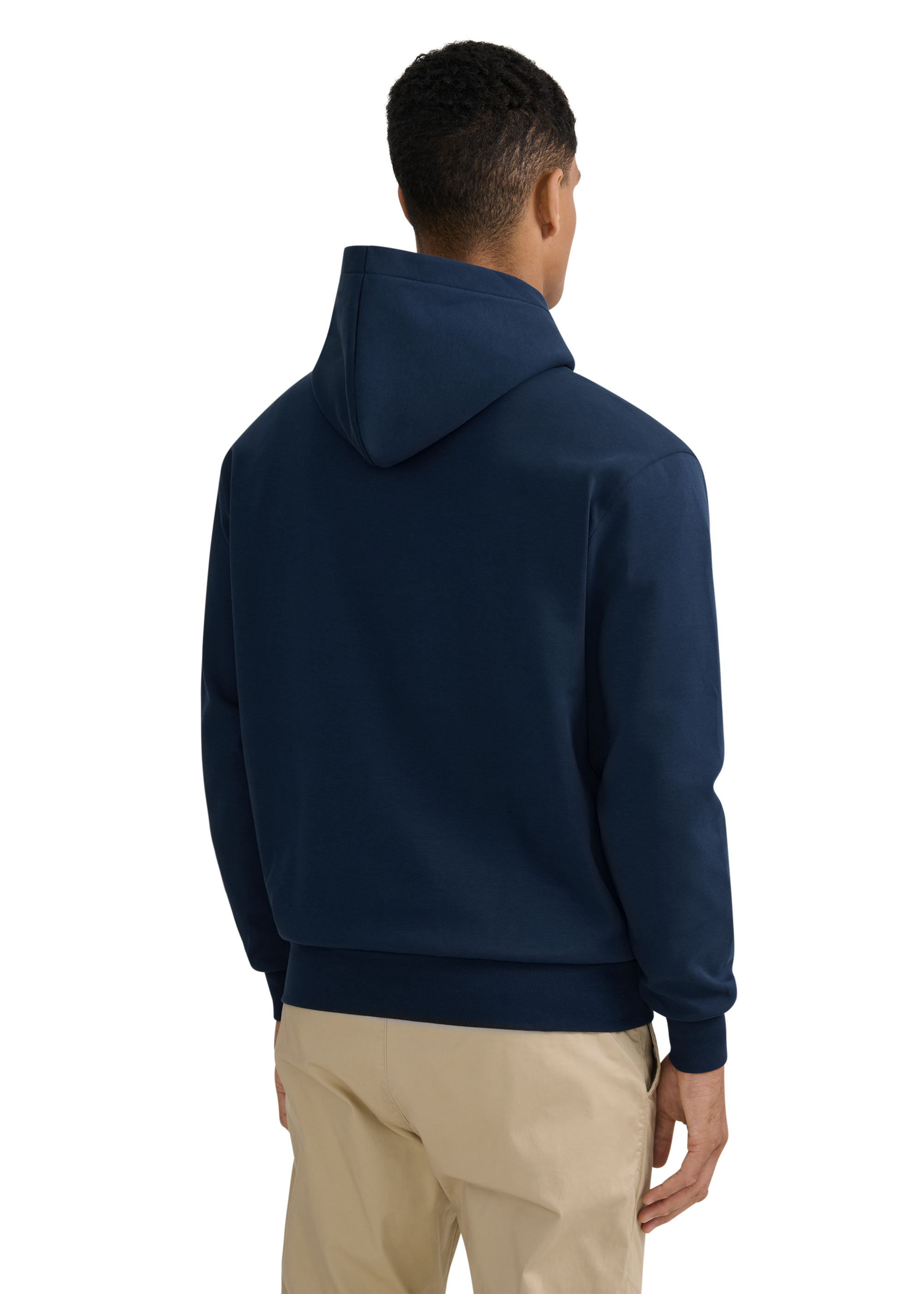 Sandbanks Zip Pocket Interlock Hoodie - Navy