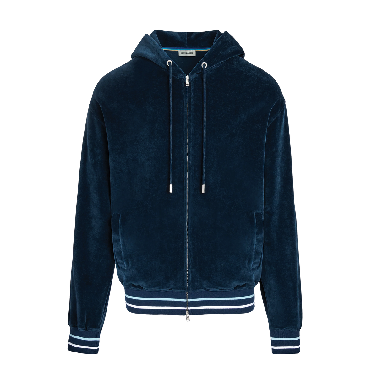 Sandbanks Towelling Zip Hoodie - Navy