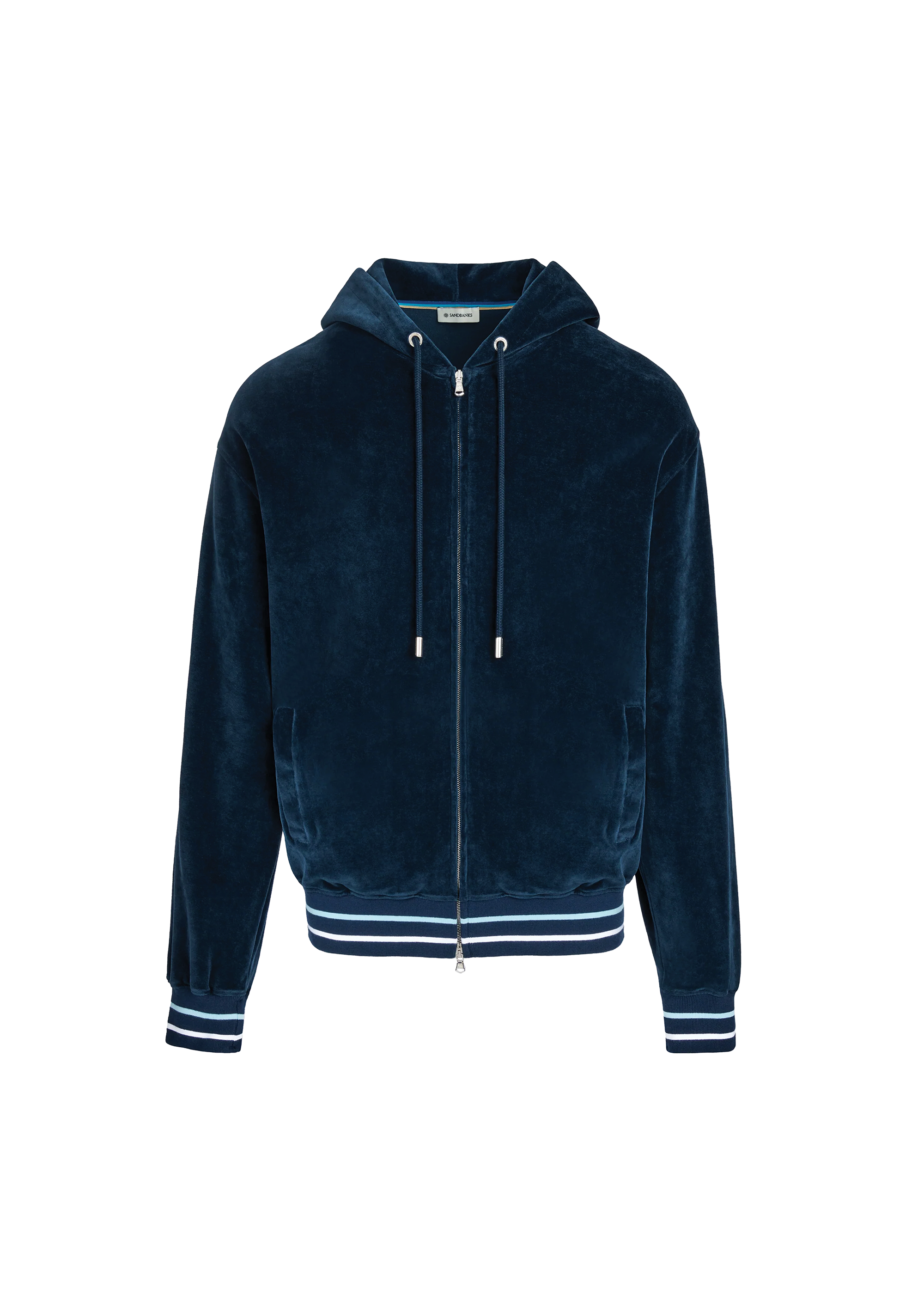 Sandbanks Towelling Zip Hoodie - Navy