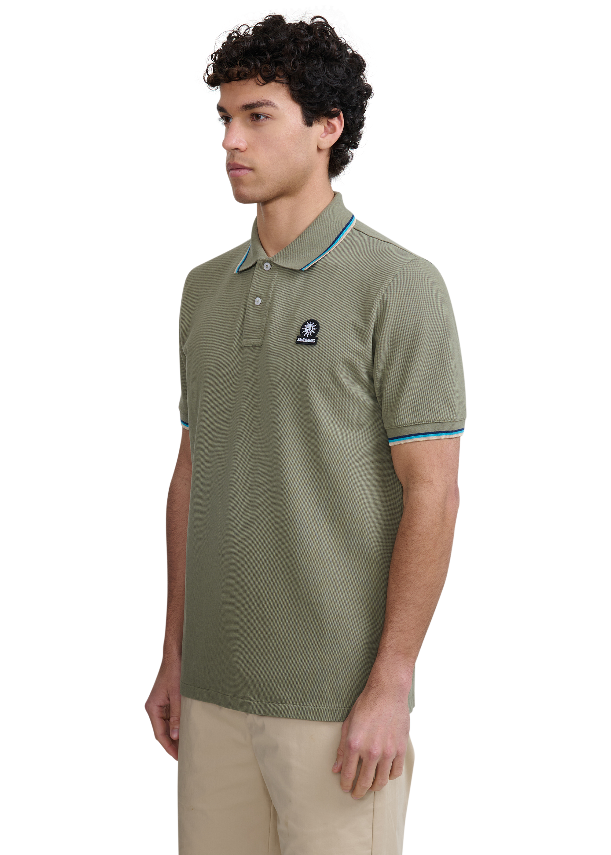 Sandbanks Badge Logo Polo Shirt - Army