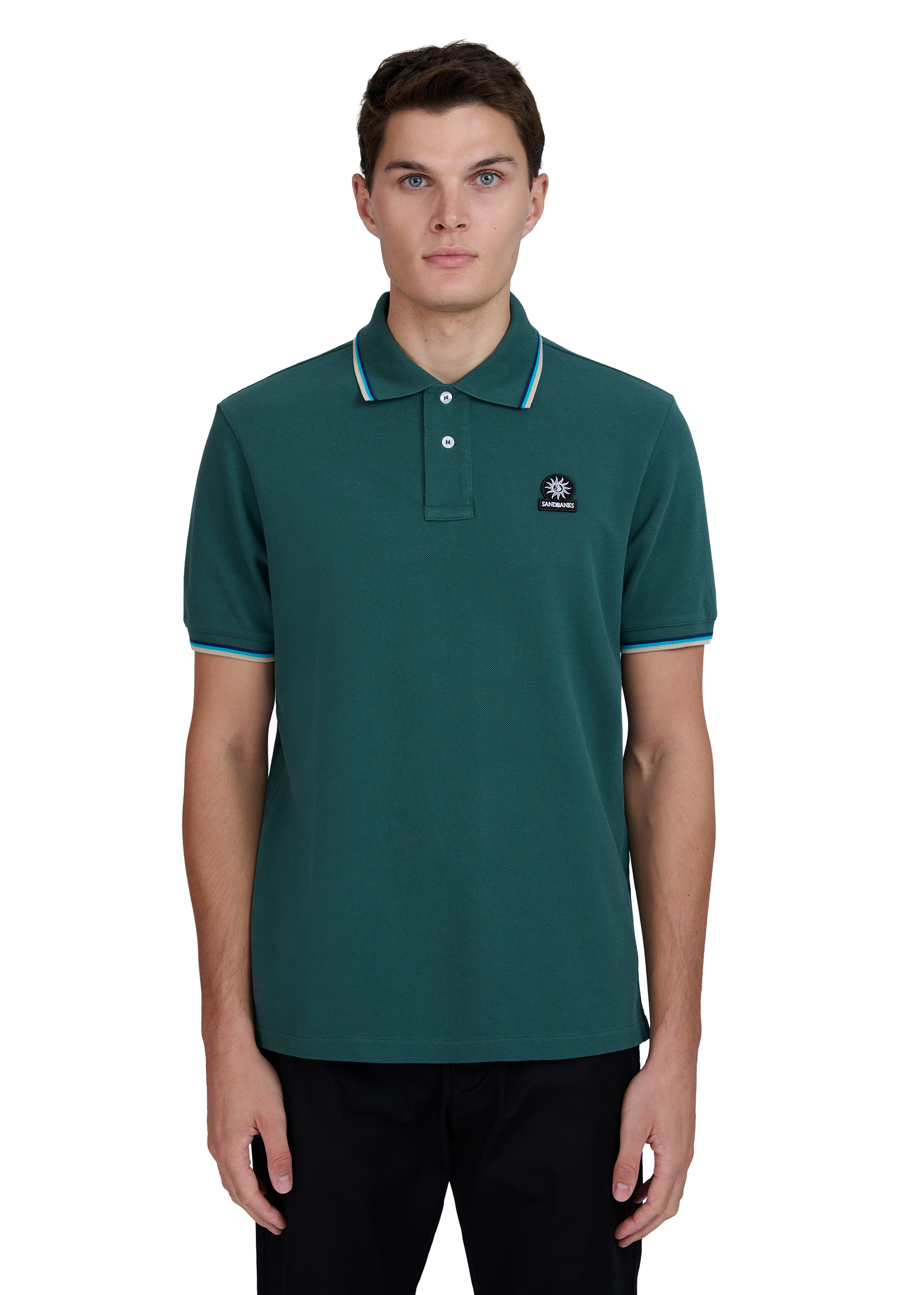 Sandbanks Badge Logo Polo Shirt - Emerald Green