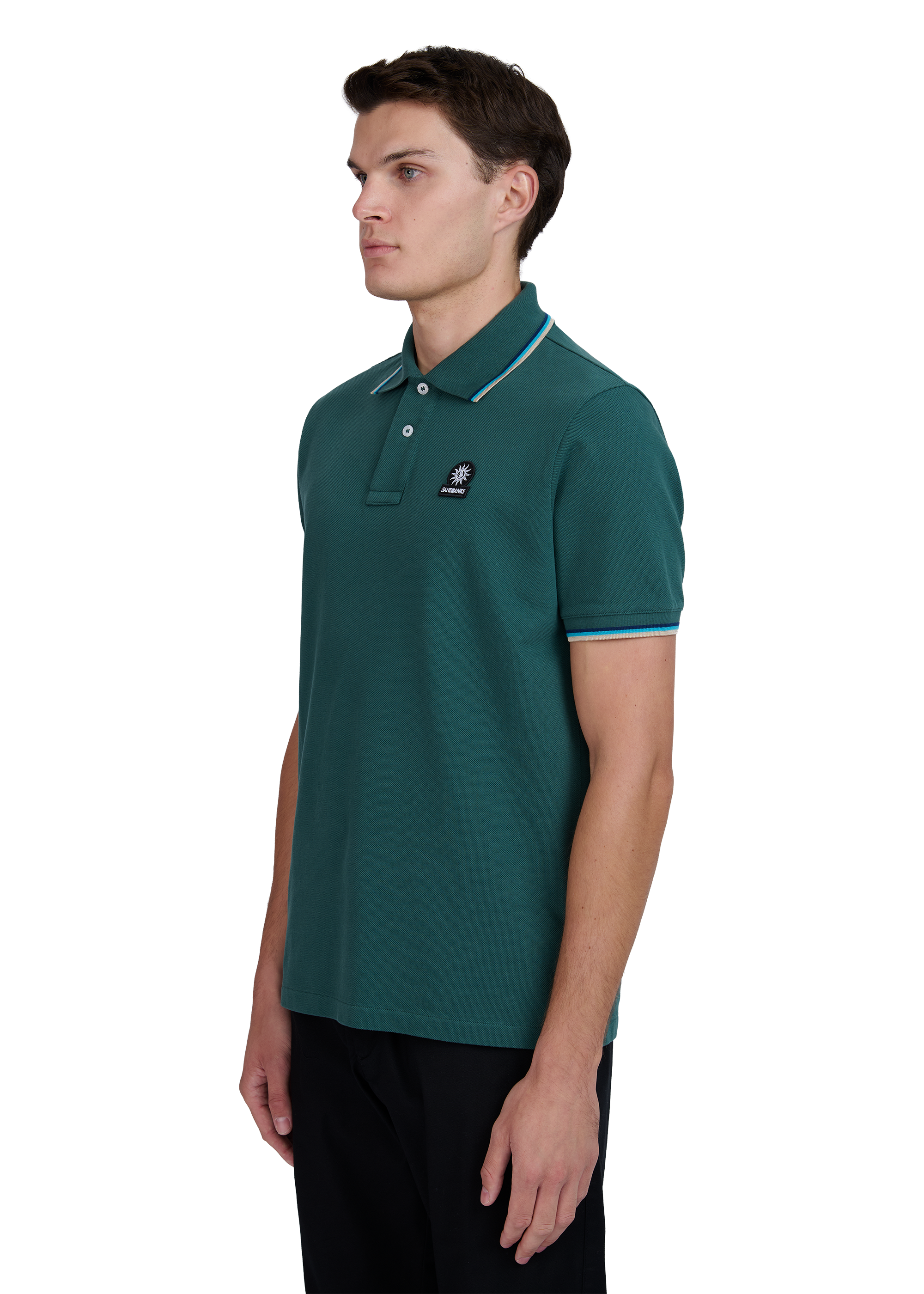 Sandbanks Badge Logo Polo Shirt - Emerald Green
