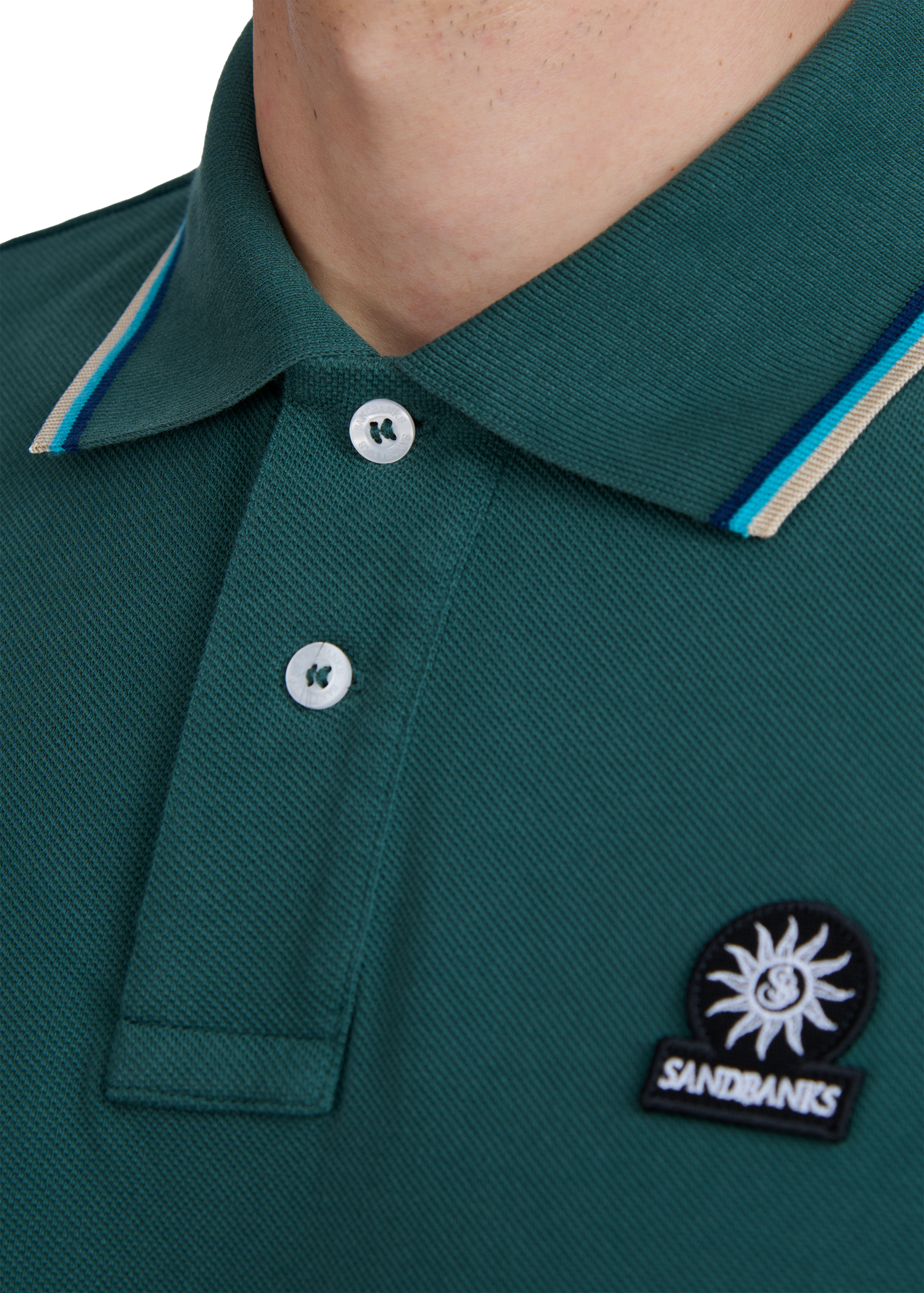 Sandbanks Badge Logo Polo Shirt - Emerald Green
