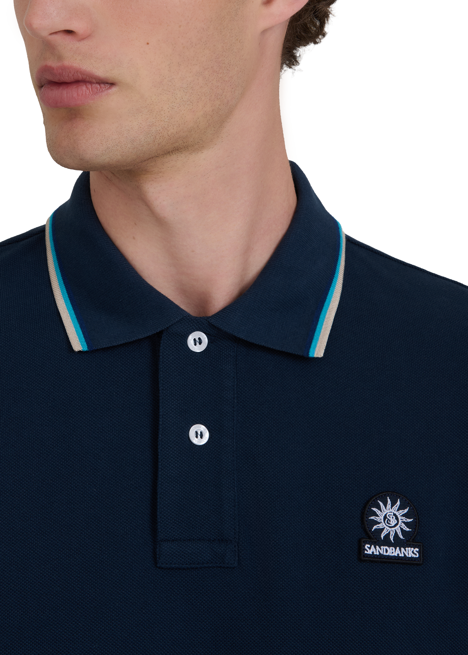 Sandbanks Badge Logo Polo Shirt - Navy