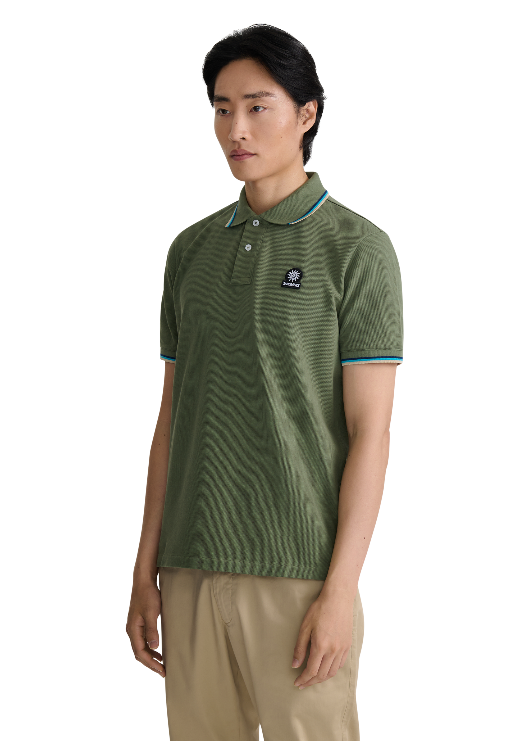 Sandbanks Badge Logo Polo Shirt - Olive