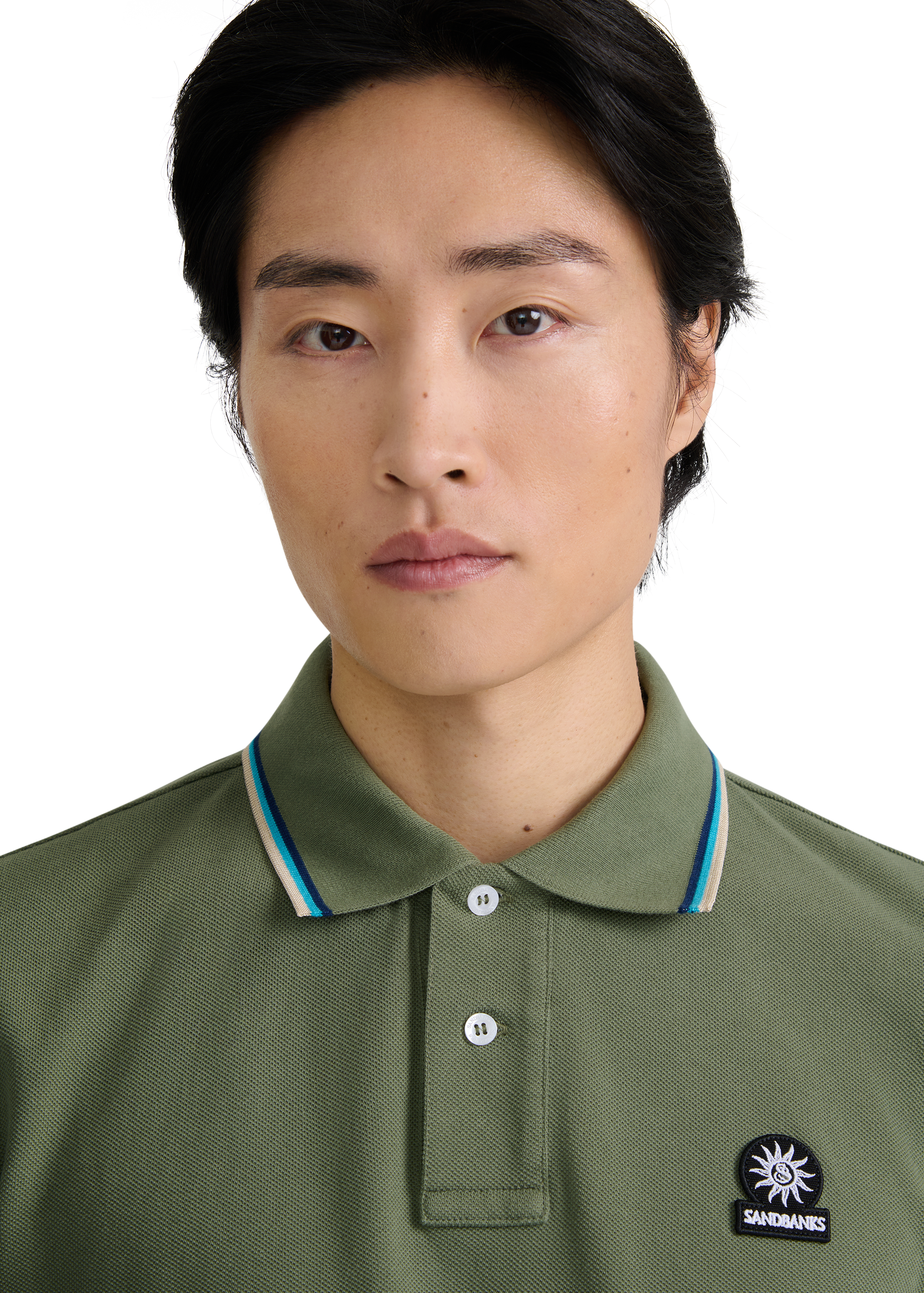 Sandbanks Badge Logo Polo Shirt - Olive