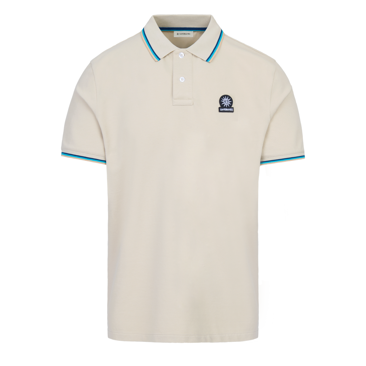 Sandbanks Badge Logo Polo Shirt - Stone