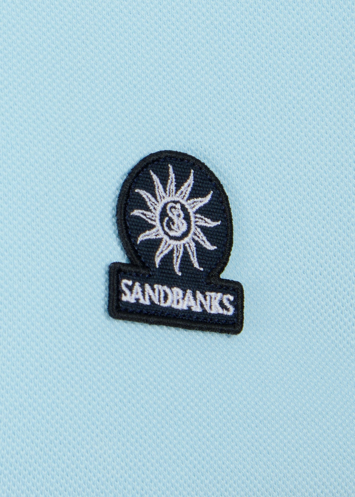 Sandbanks Badge Logo Pique Polo Shirt - Crystal Blue - Sandbanks