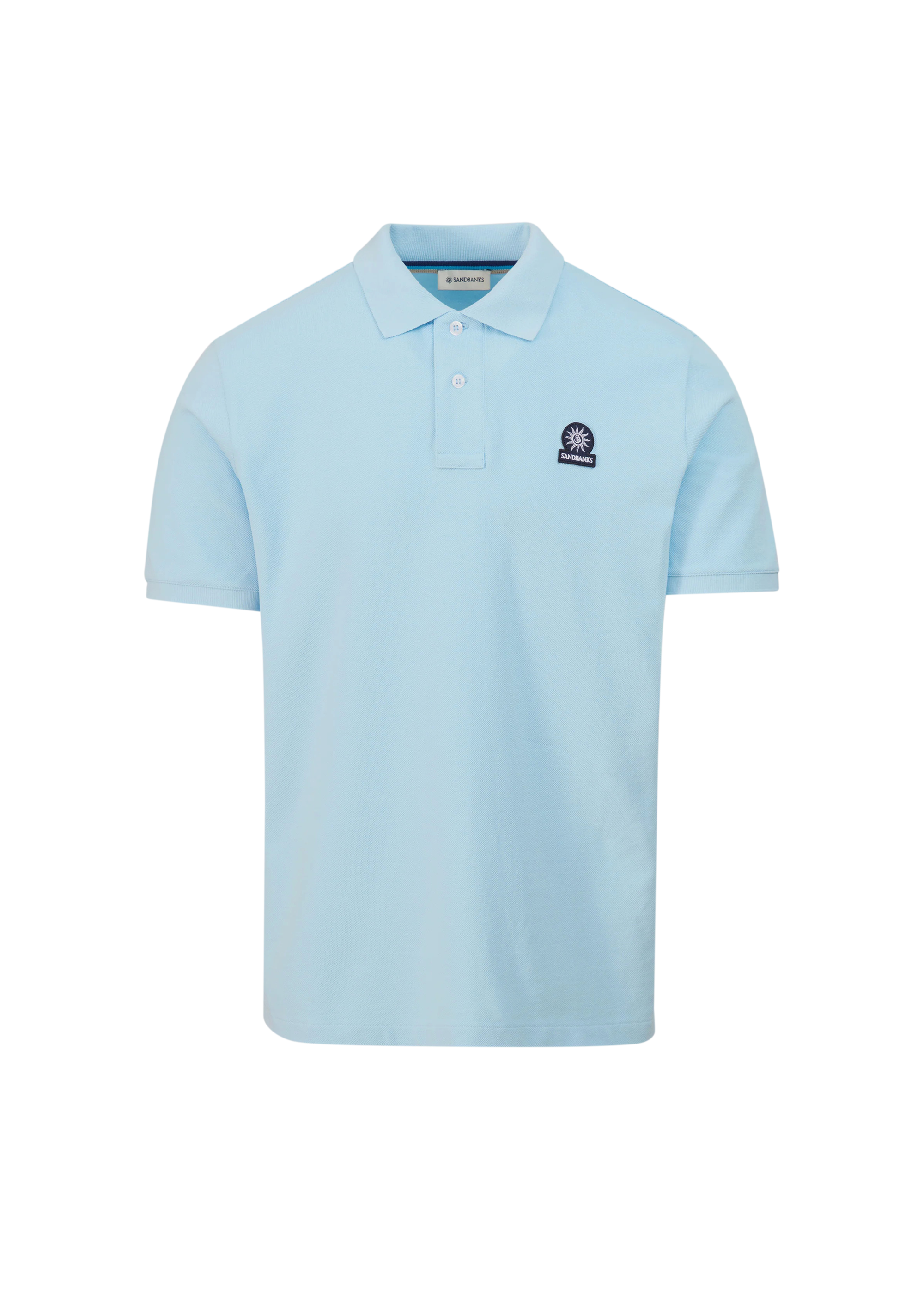 Sandbanks Badge Logo Pique Polo Shirt - Crystal Blue