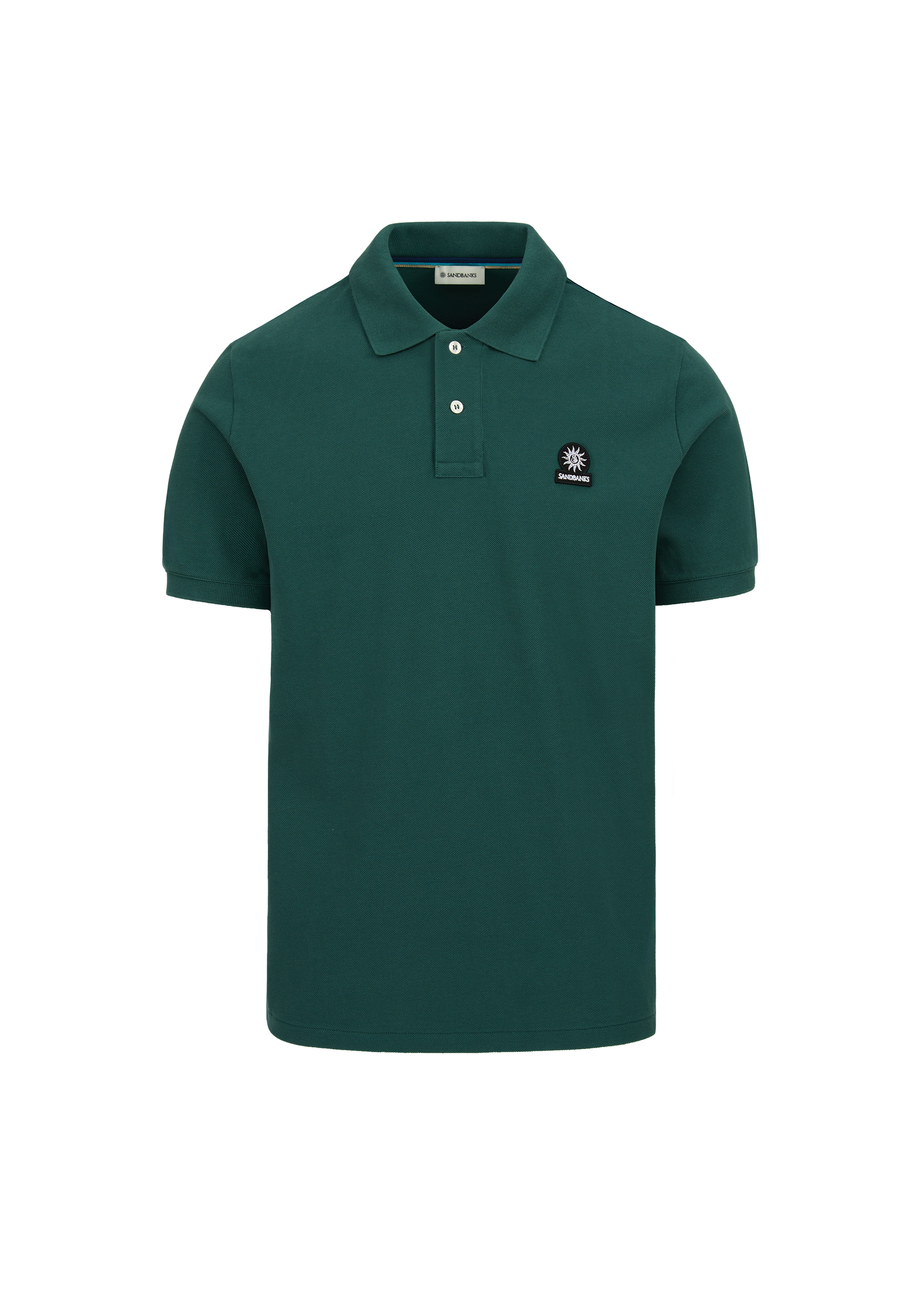 Sandbanks Badge Logo Pique Polo Shirt - Emerald Green