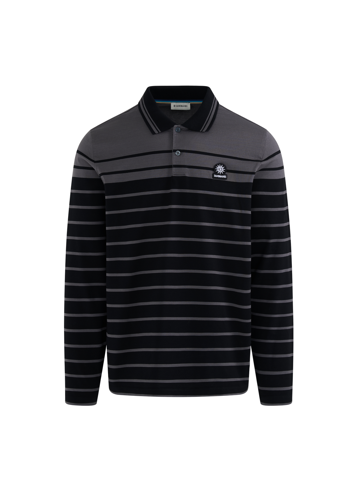Engineered Stripe Polo Shirt - Black/Anthracite