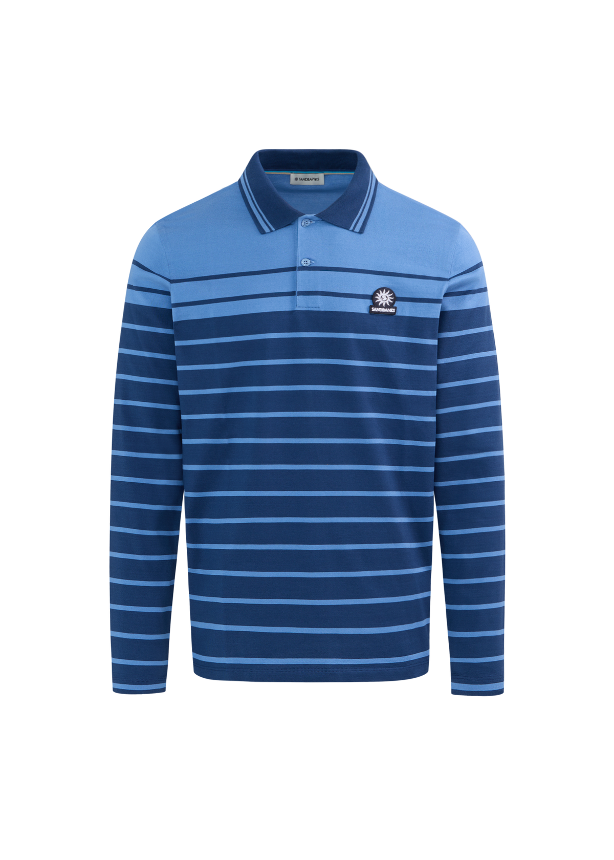 Engineered Stripe Polo Shirt - Navy/Teal