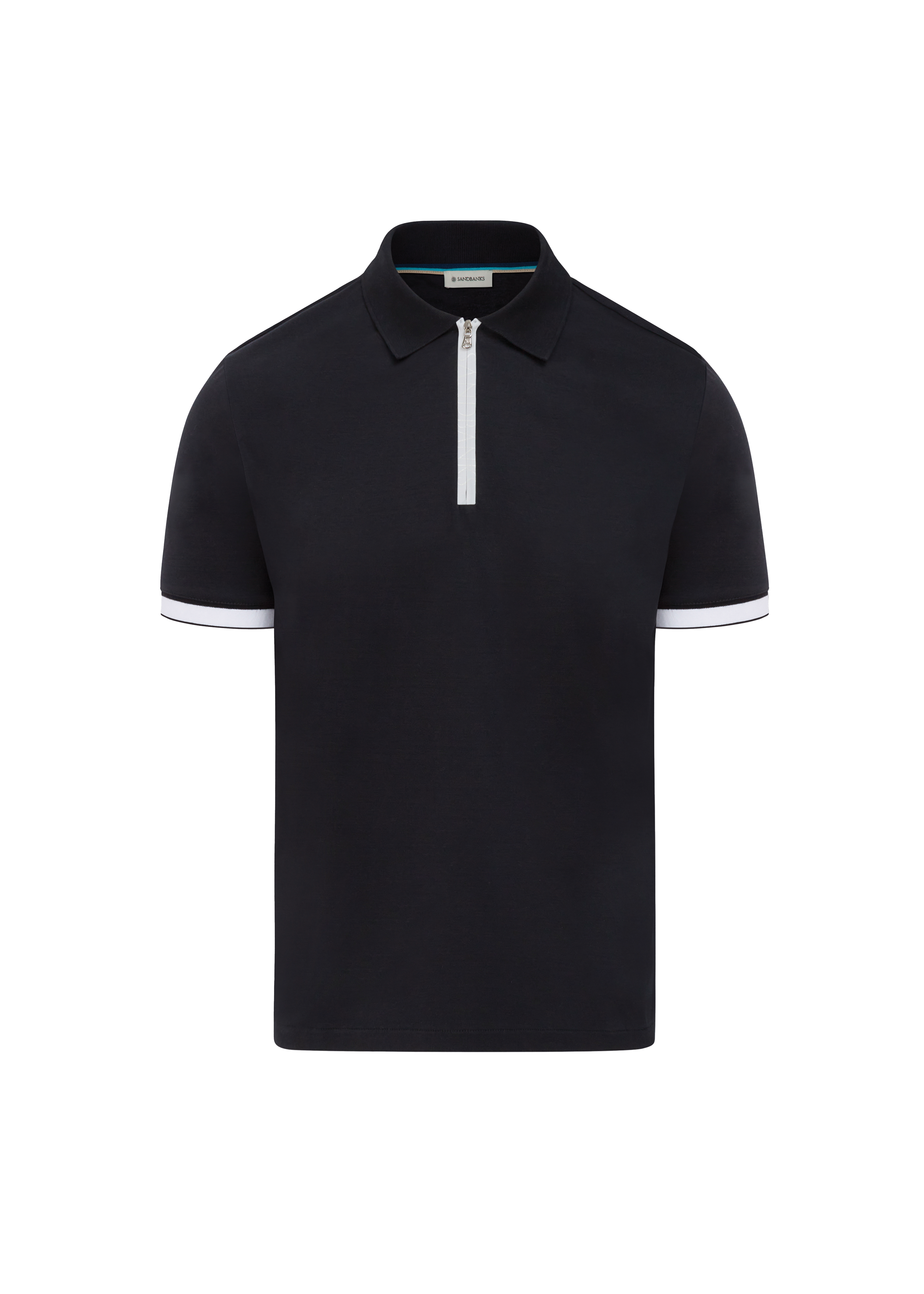 Sandbanks Silicone Zip Polo Shirt - Black