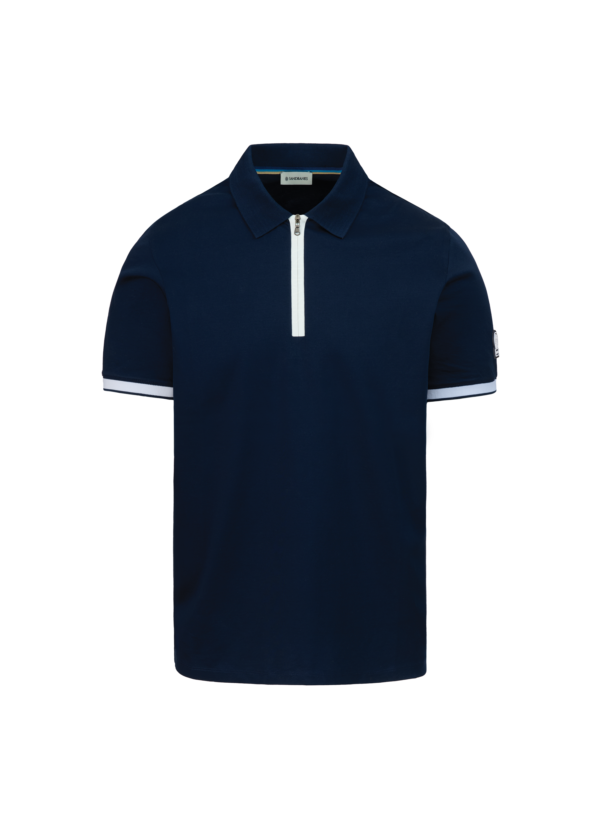 Sandbanks Silicone Zip Polo Shirt - Navy