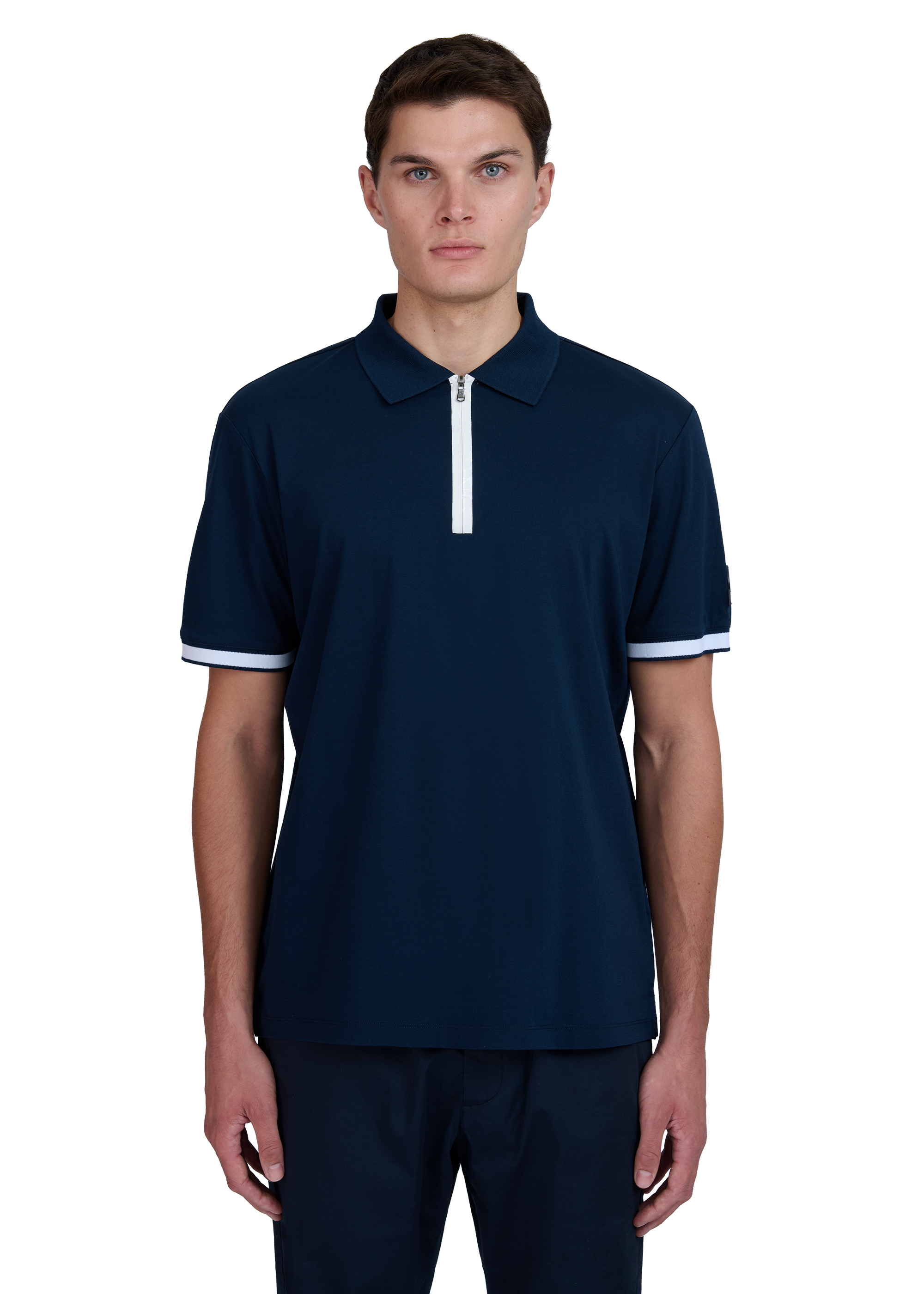 Sandbanks Silicone Zip Polo Shirt - Navy