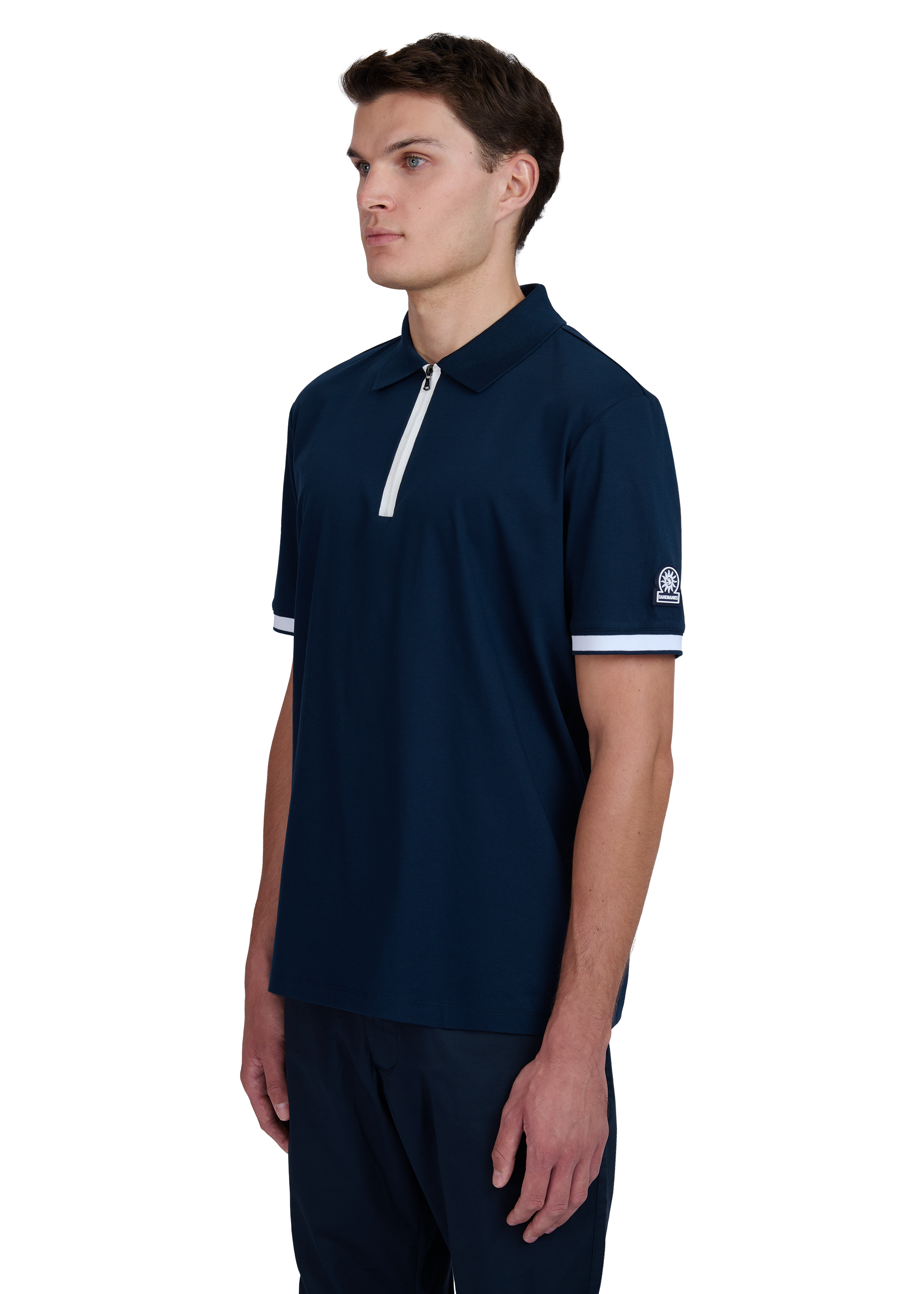 Sandbanks Silicone Zip Polo Shirt - Navy