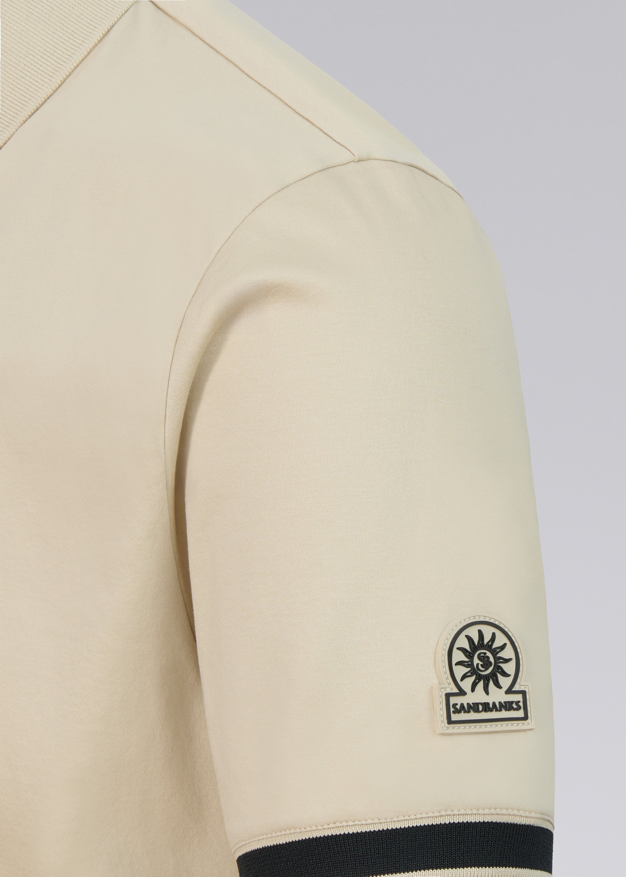 Sandbanks Silicone Zip Polo Shirt - Stone