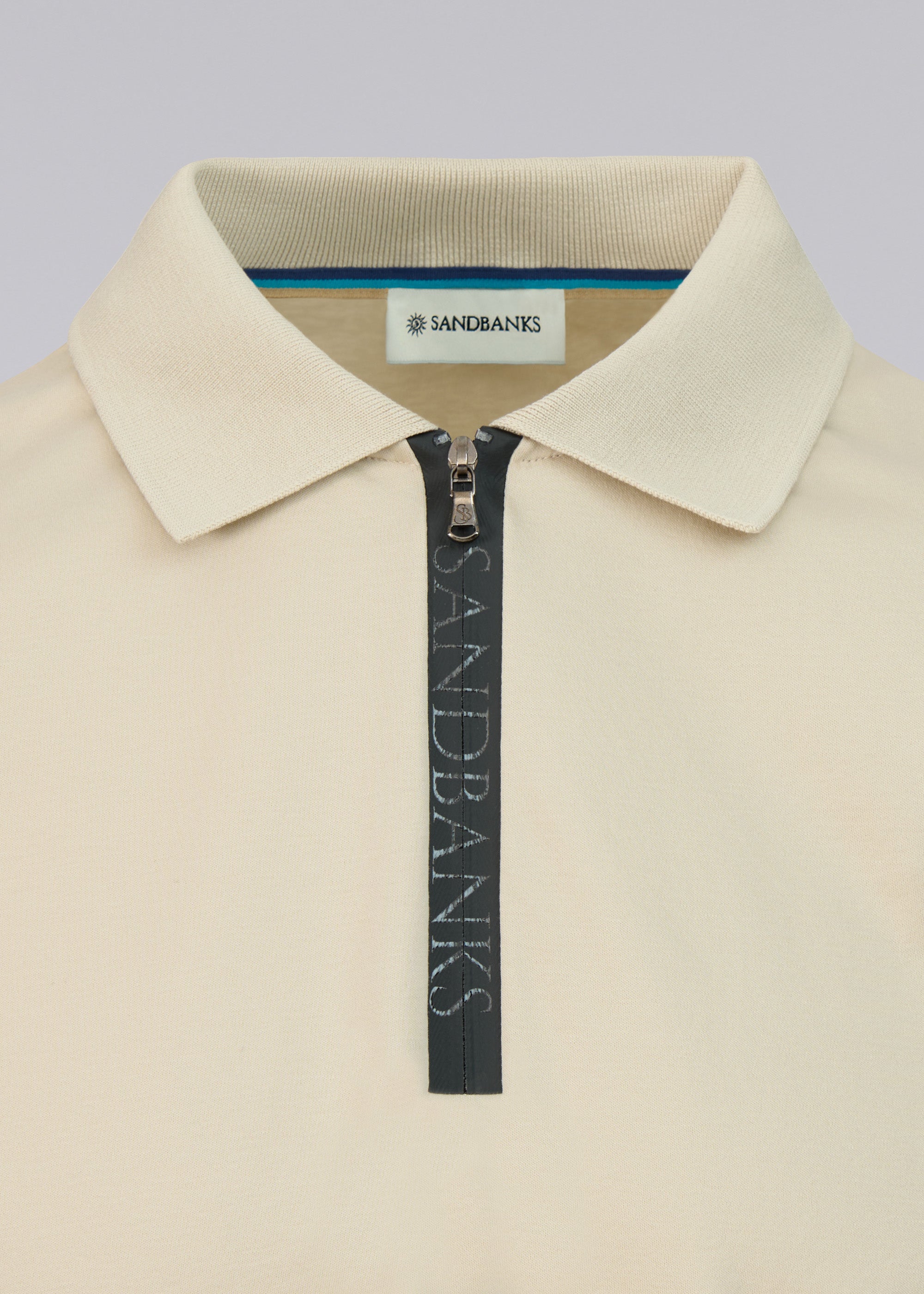 Sandbanks Silicone Zip Polo Shirt - Stone