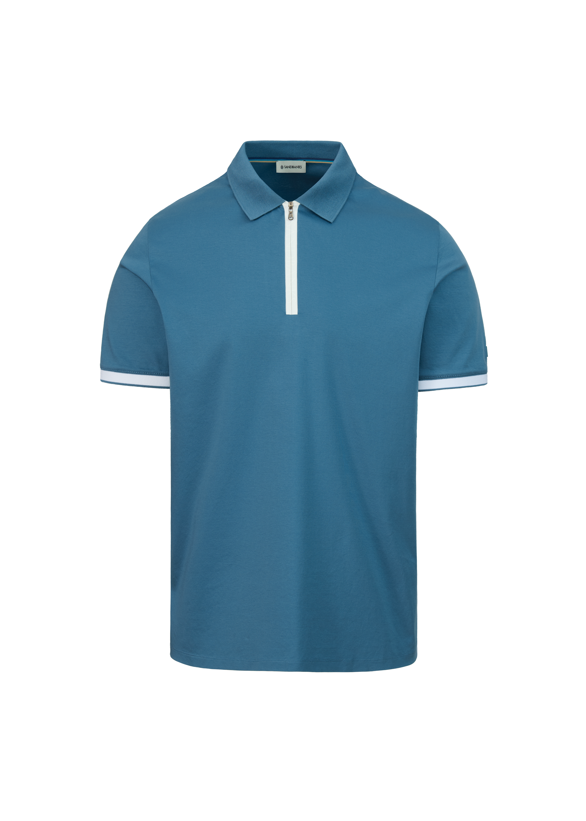 Sandbanks Silicone Zip Polo Shirt - Teal