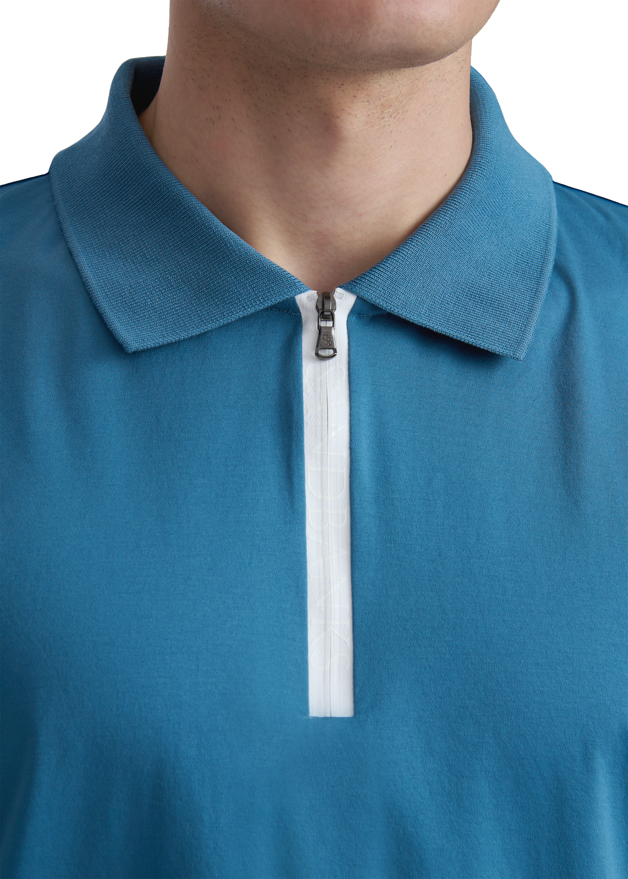 Sandbanks Silicone Zip Polo Shirt - Teal