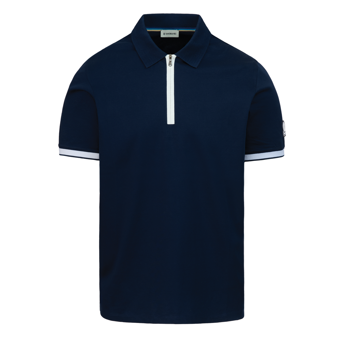Sandbanks Silicone Zip Polo Shirt - Navy