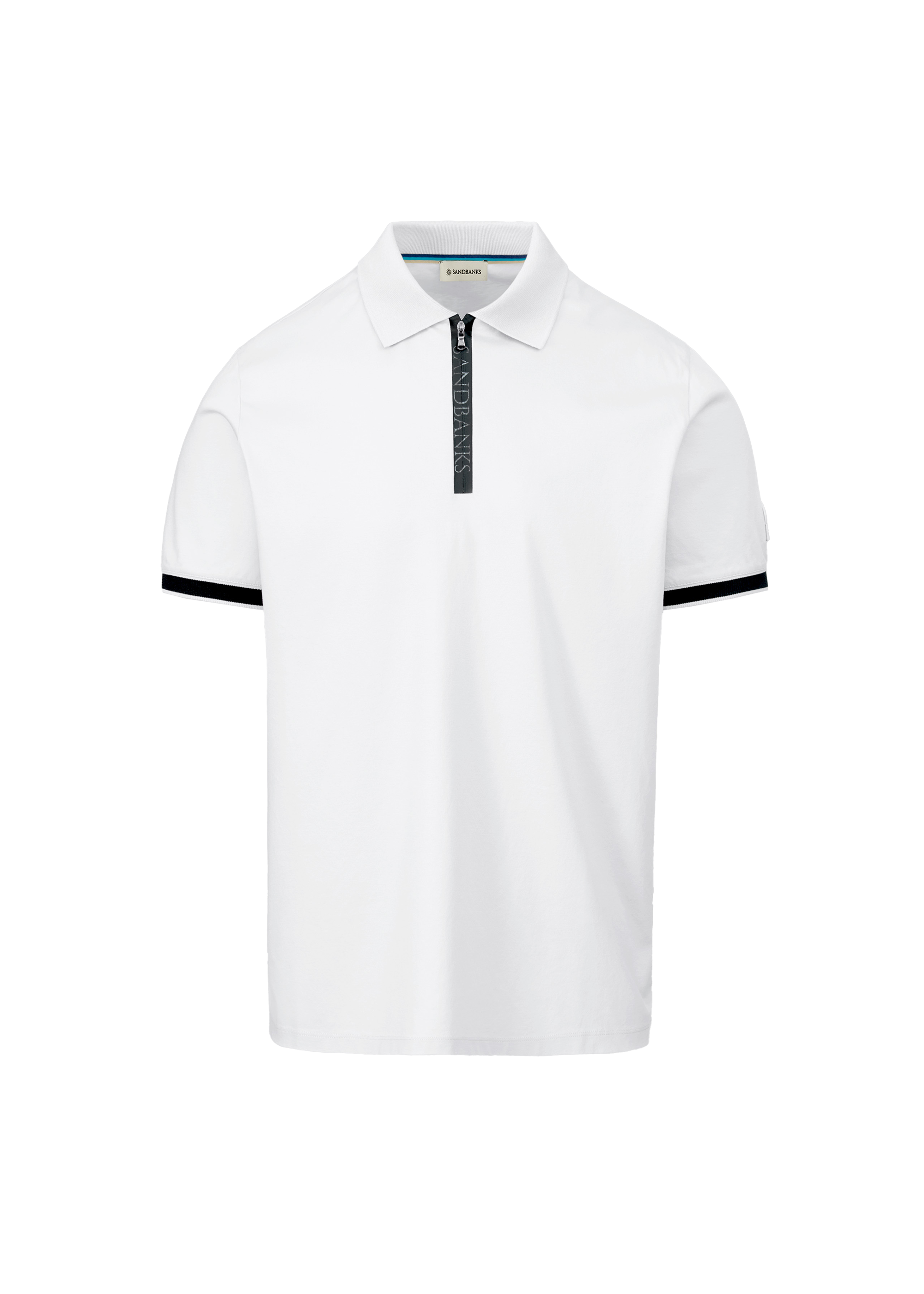 Sandbanks Silicone Zip Polo Shirt - White