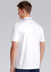 Sandbanks Contrast Stripe Polo Shirt - White