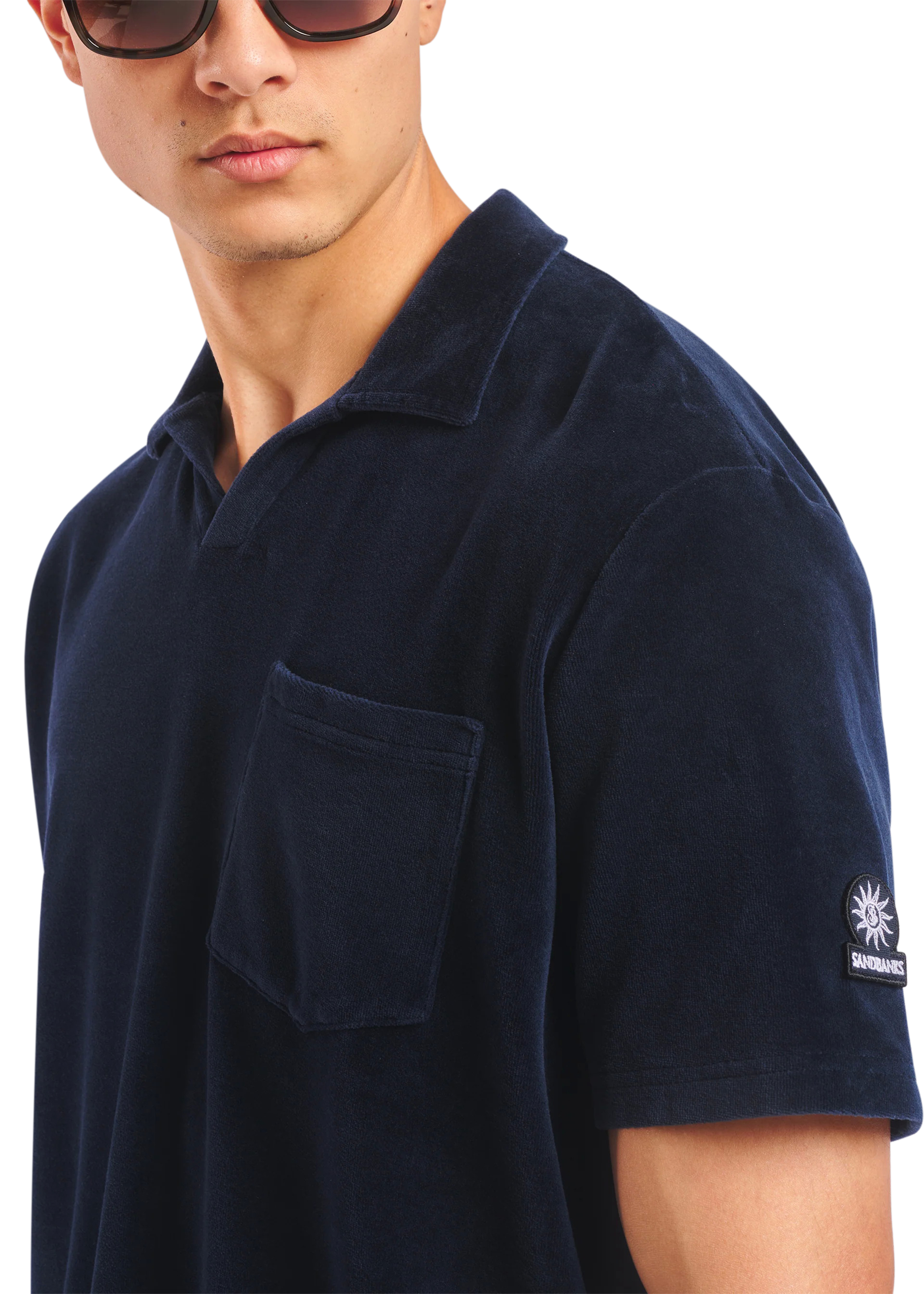 Sandbanks Contrast Stripe Polo Shirt - White