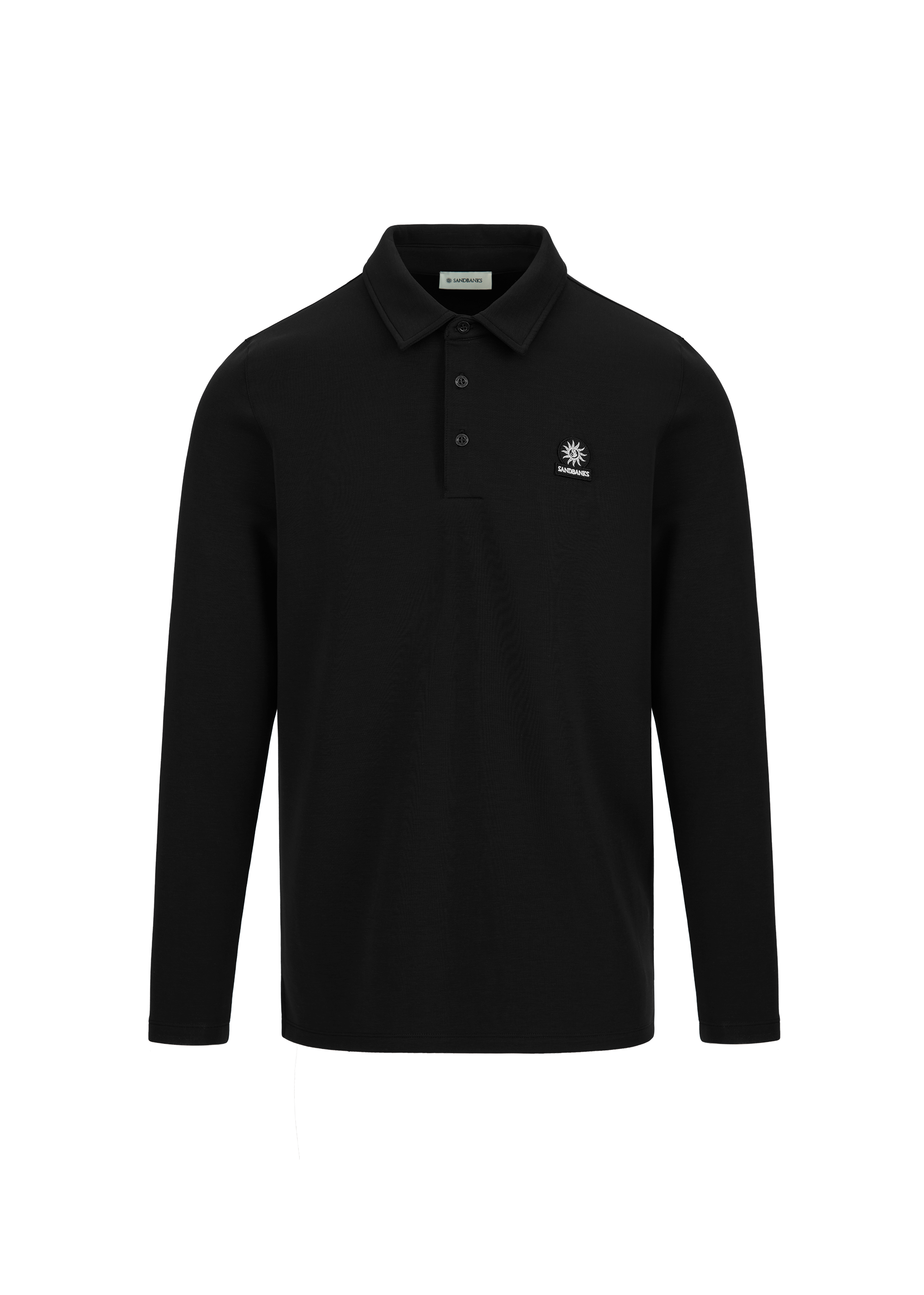 Sandbanks Modal Long Sleeve Polo - Black
