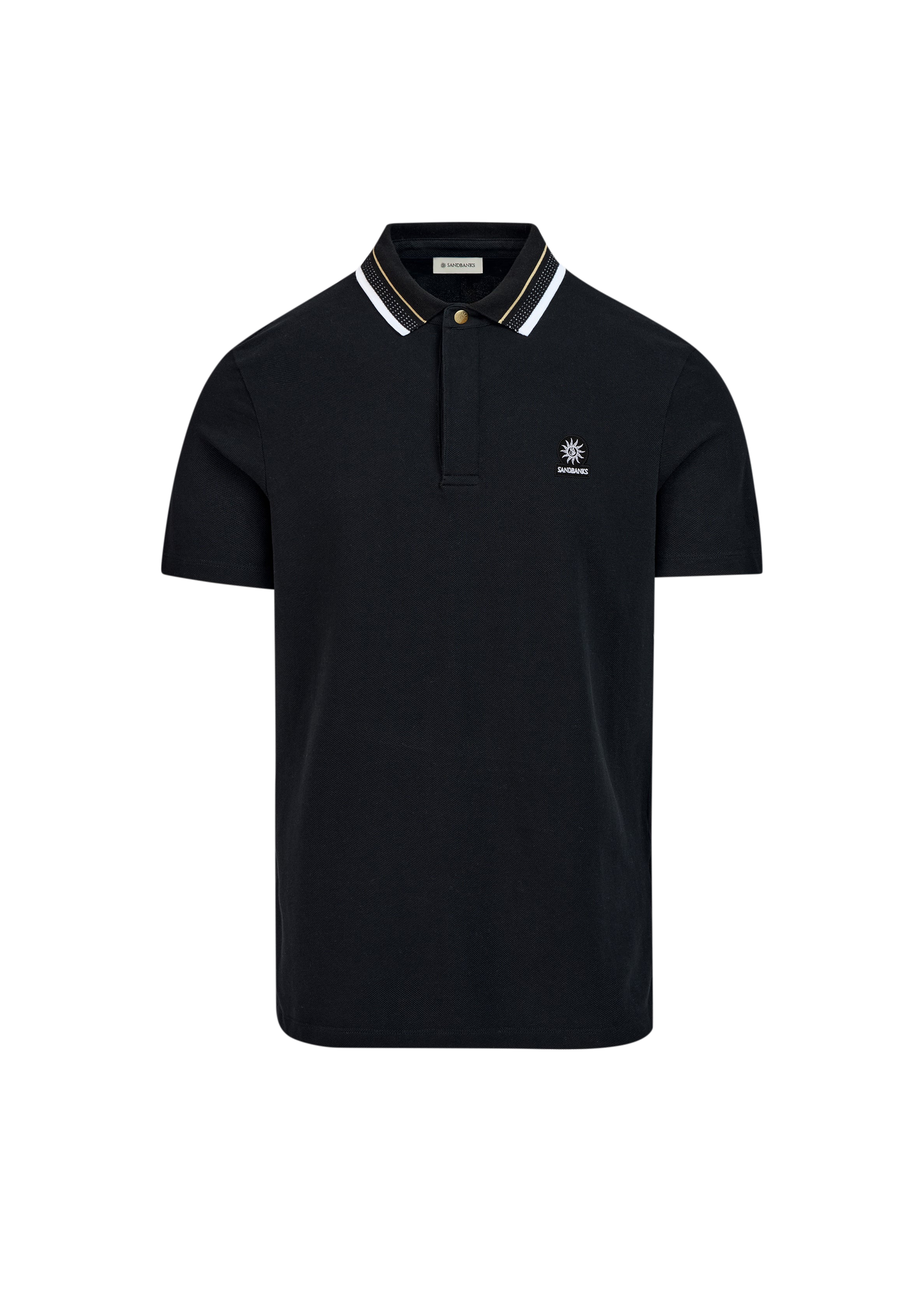 Sandbanks Snap Collar Polo Shirt - Black