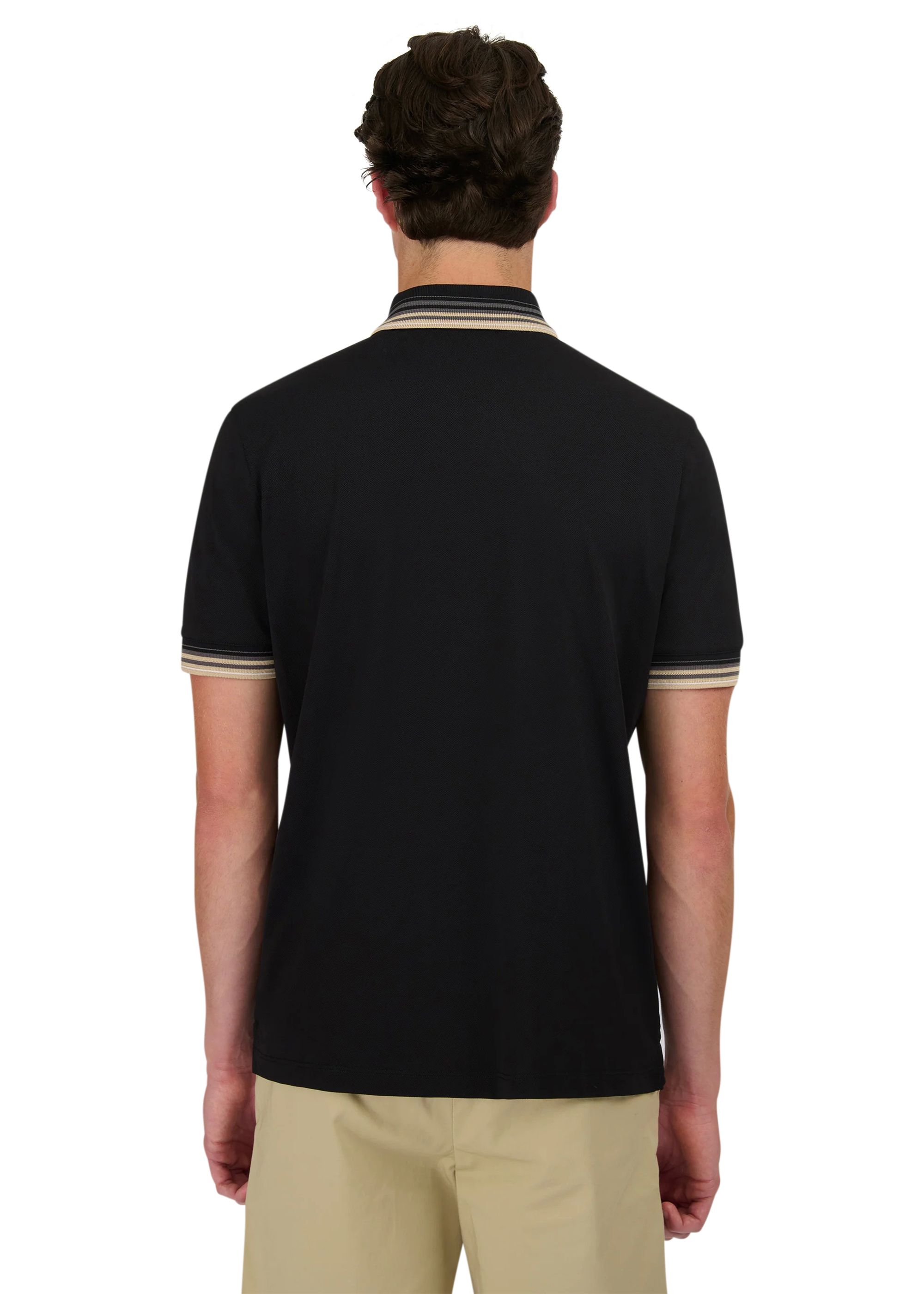 Sandbanks Gradient Rib Polo Shirt - Black