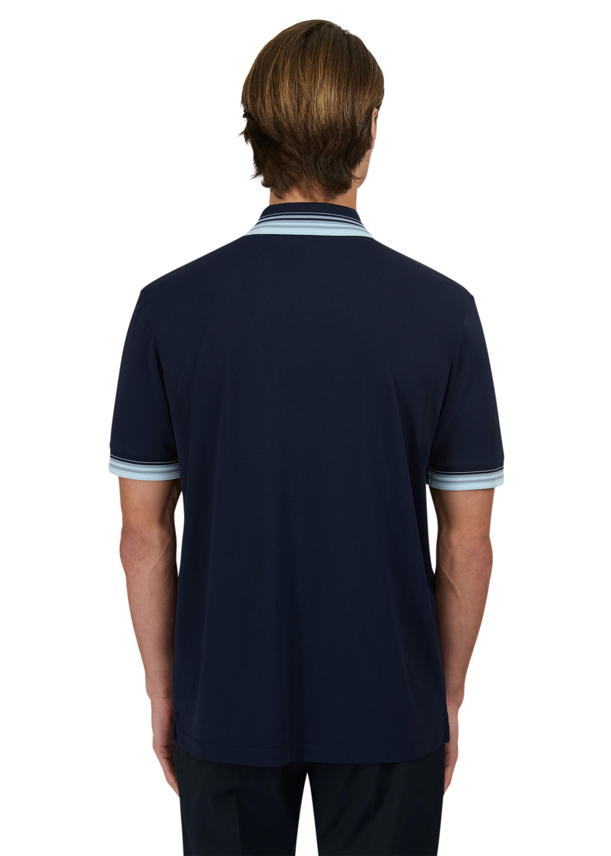 Sandbanks Gradient Rib Polo Shirt - Navy