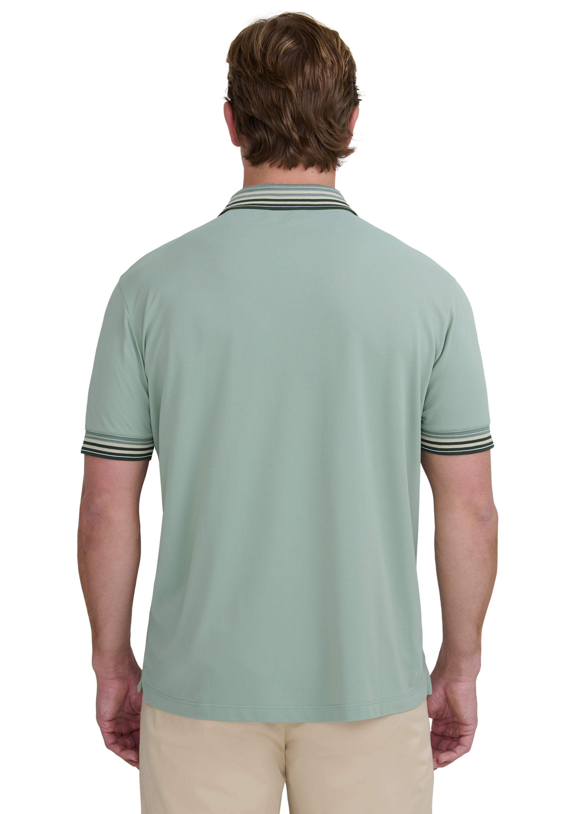 Sandbanks Gradient Rib Polo Shirt - Sage