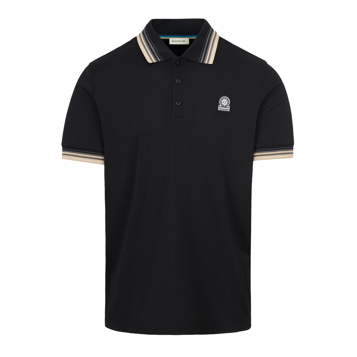 Sandbanks Gradient Rib Polo Shirt - Black