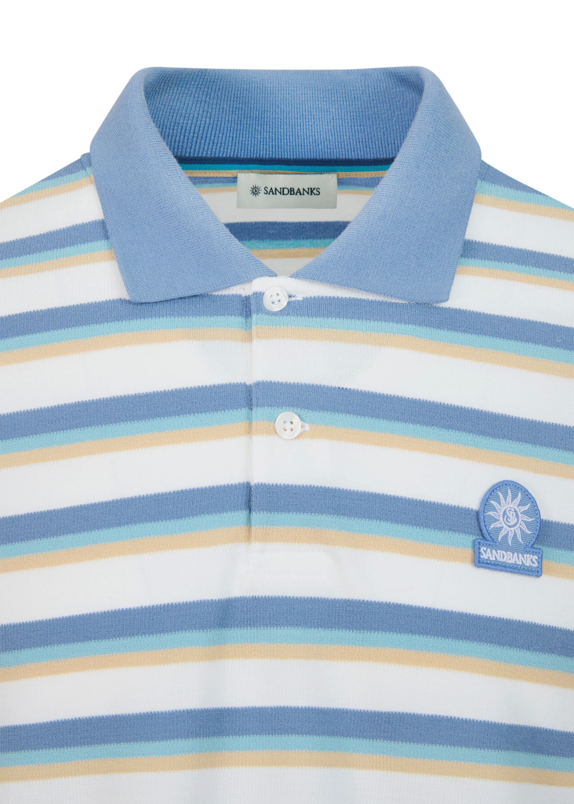 Sandbanks Tri-colour Fade Stripe Polo Shirt - Multi