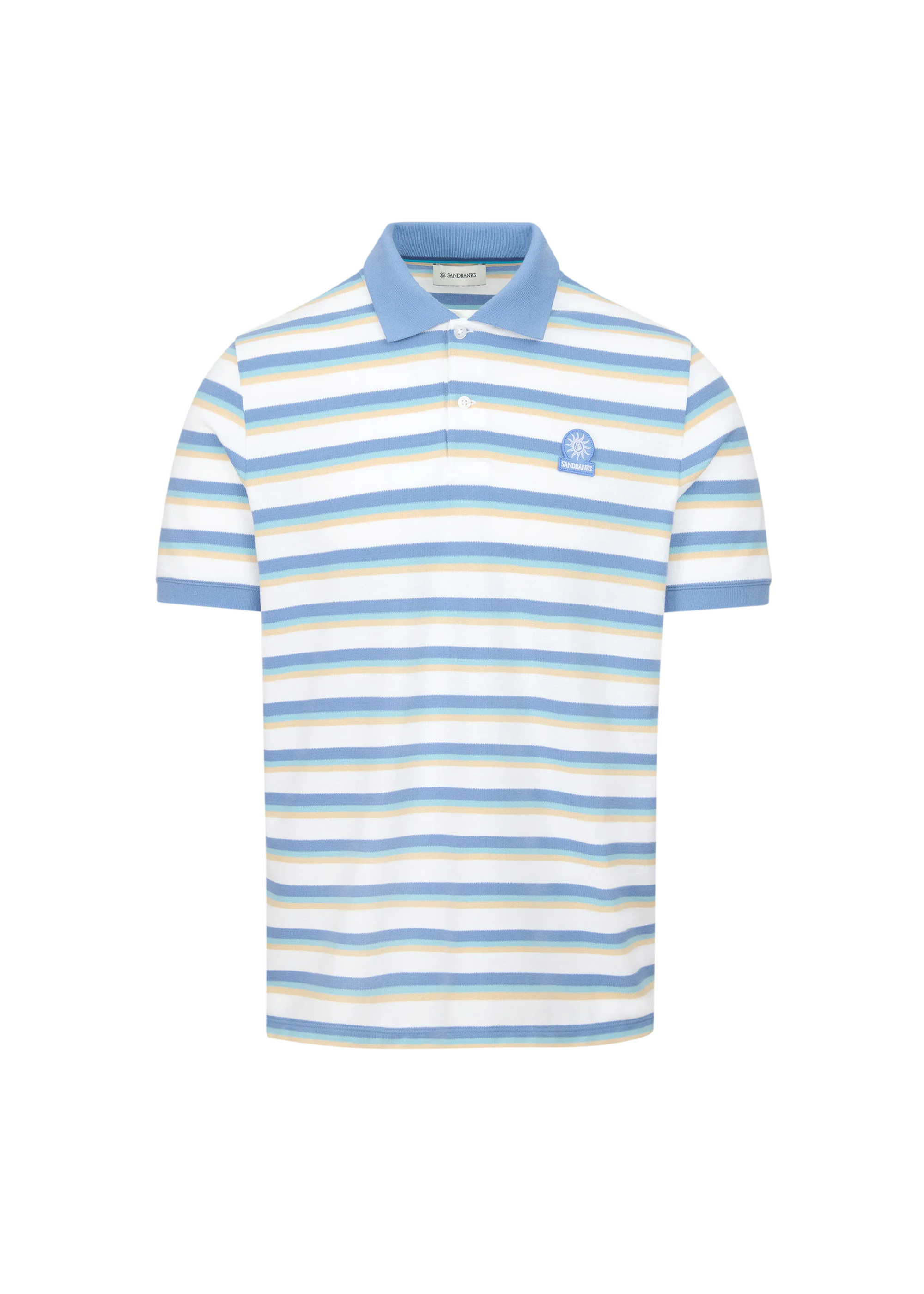 Sandbanks Tri-colour Fade Stripe Polo Shirt - Multi