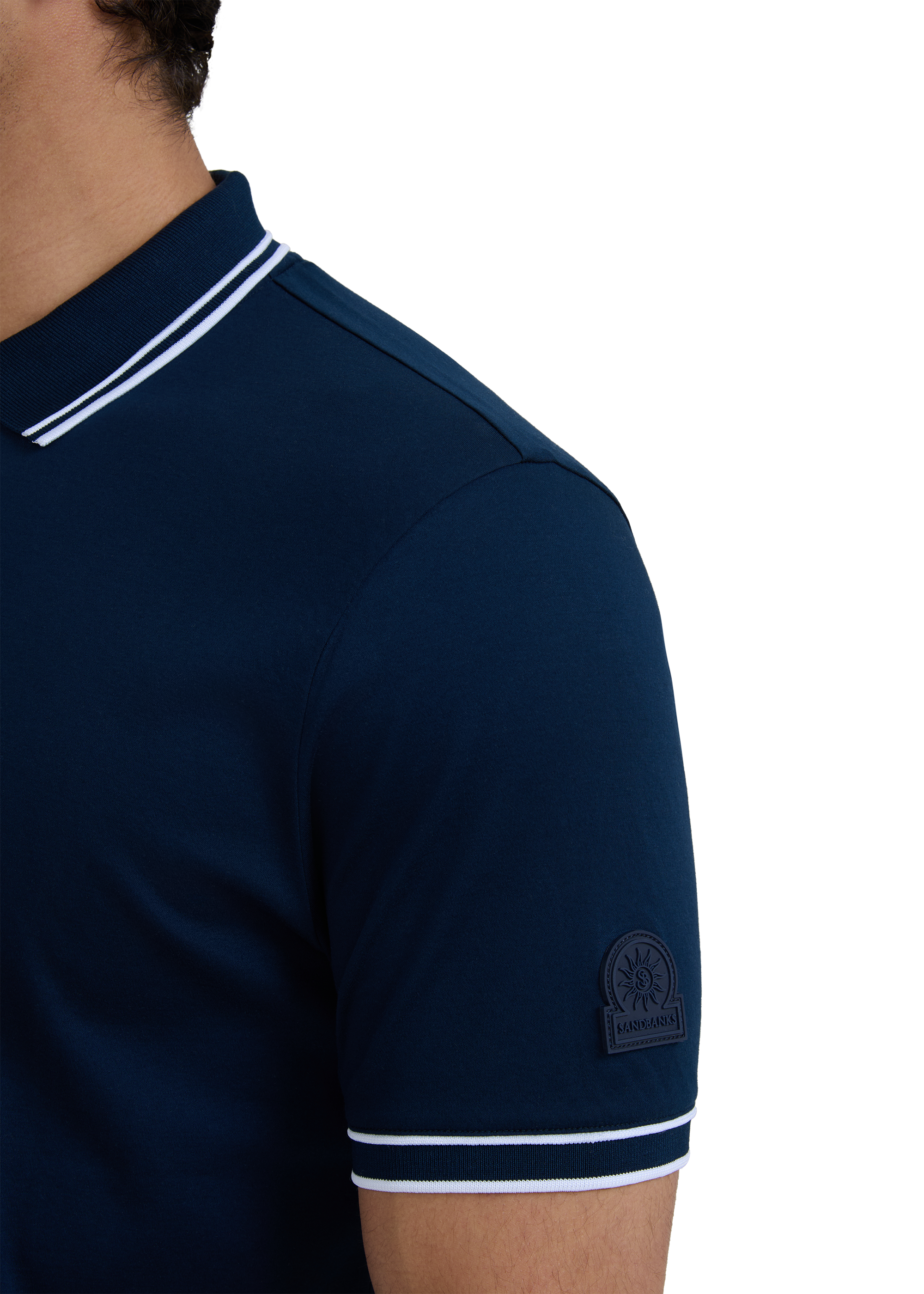 Silicone Zip Polo Shirt - Navy