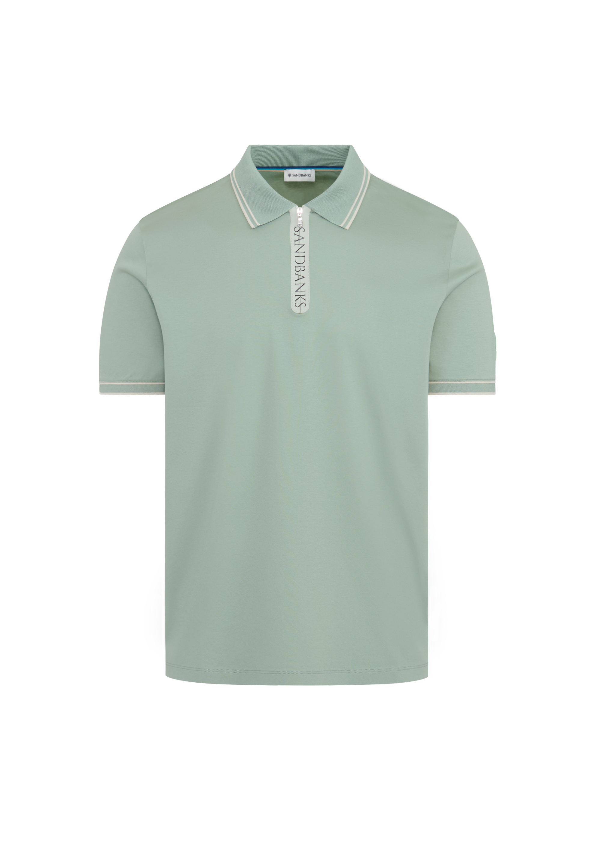 Silicone Zip Polo Shirt - Sage