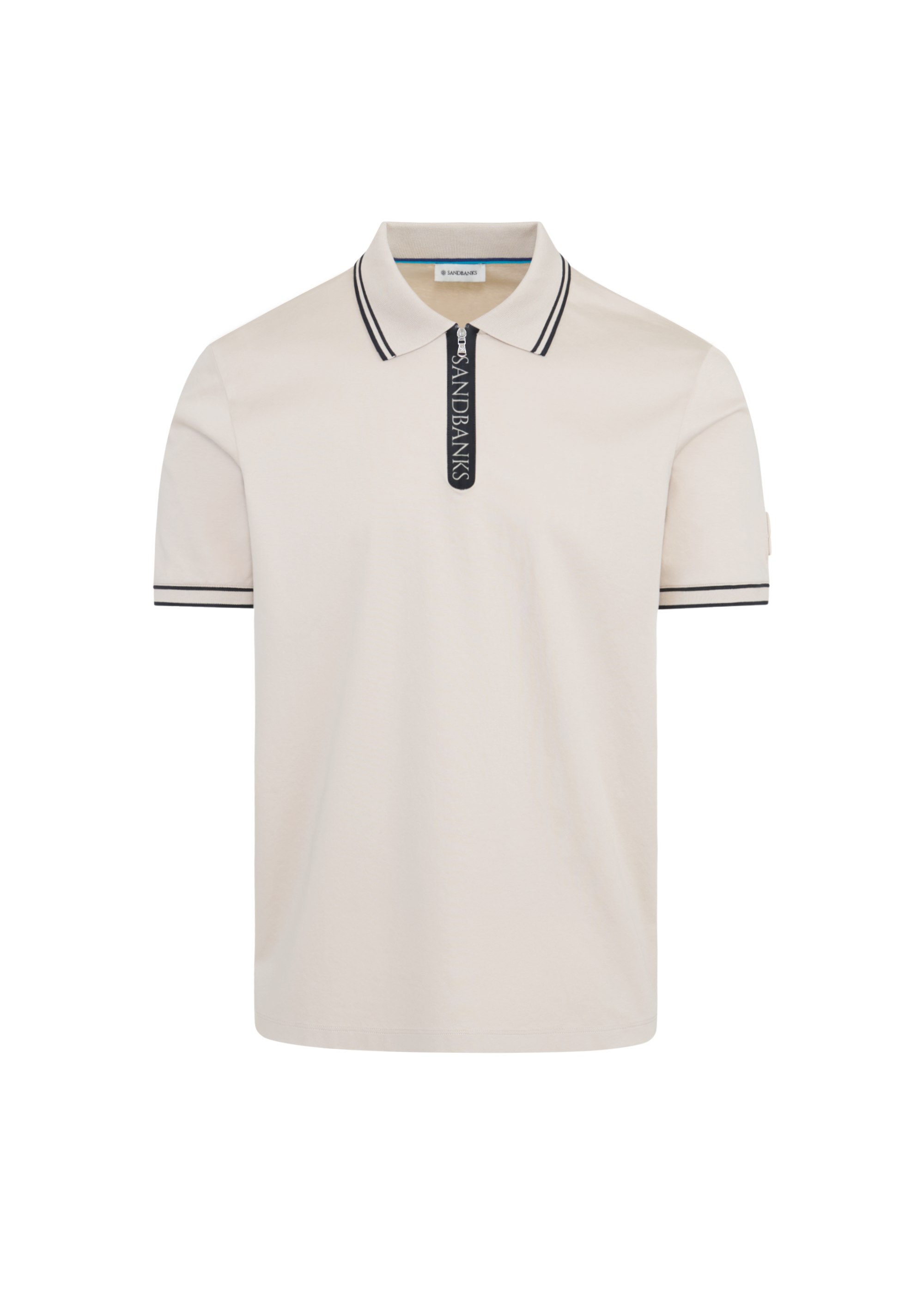 Silicone Zip Polo Shirt - Stone