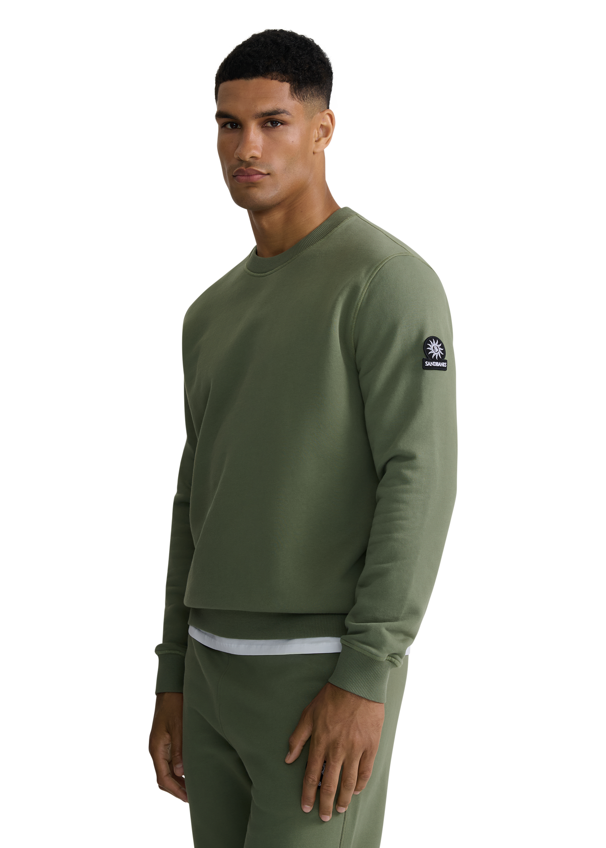 Sandbanks Badge Logo Sweatshirt - Olive